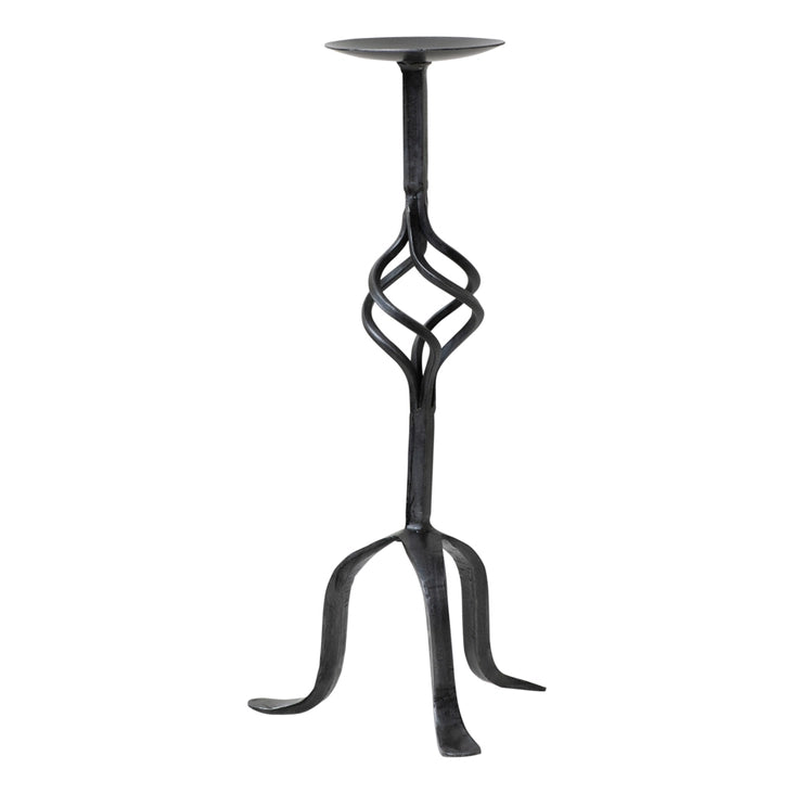 Candle Holder, Pillar, 15", WROUGHT IRON
