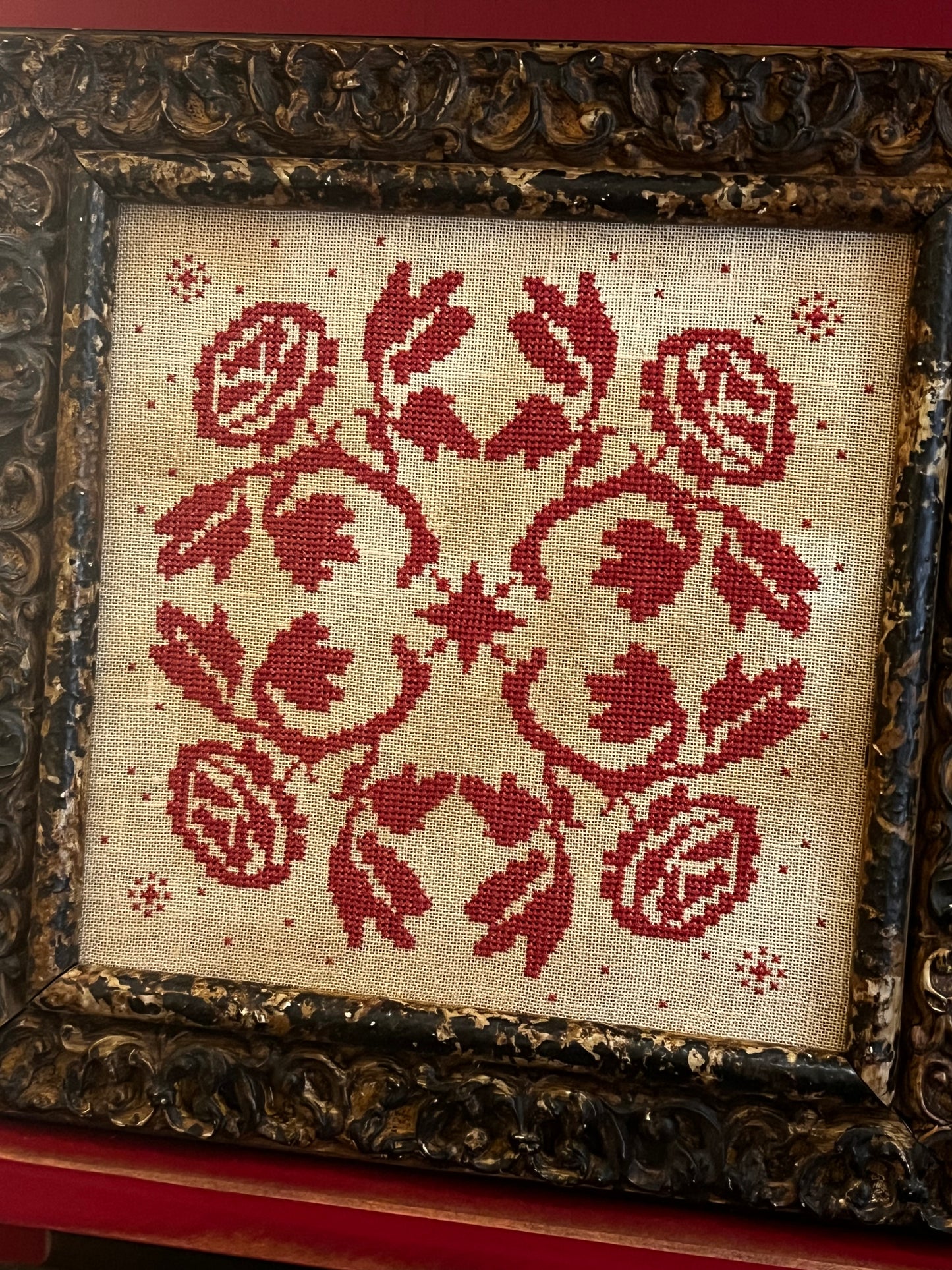 Pattern, CS, Red Haven #5, ROSE COVERLET