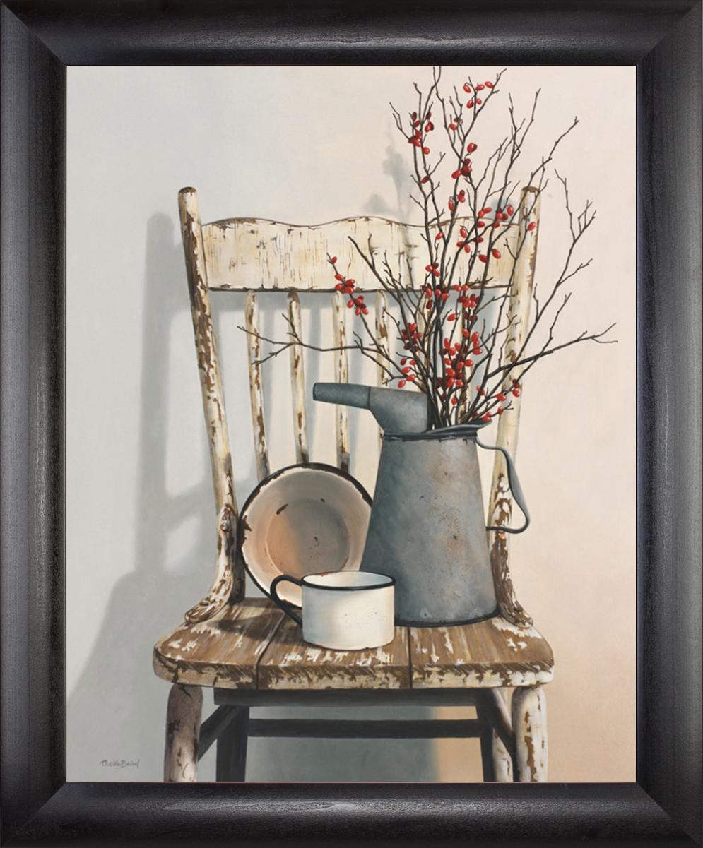 Framed Art, 16x20, WATERING CAN ON CHAIR