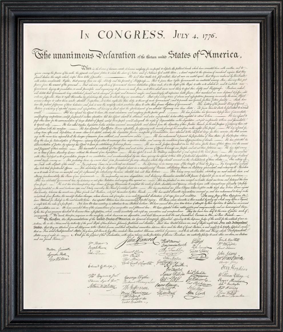 Framed Art, 20x24, DECLARATION ON INDEPENDENCE