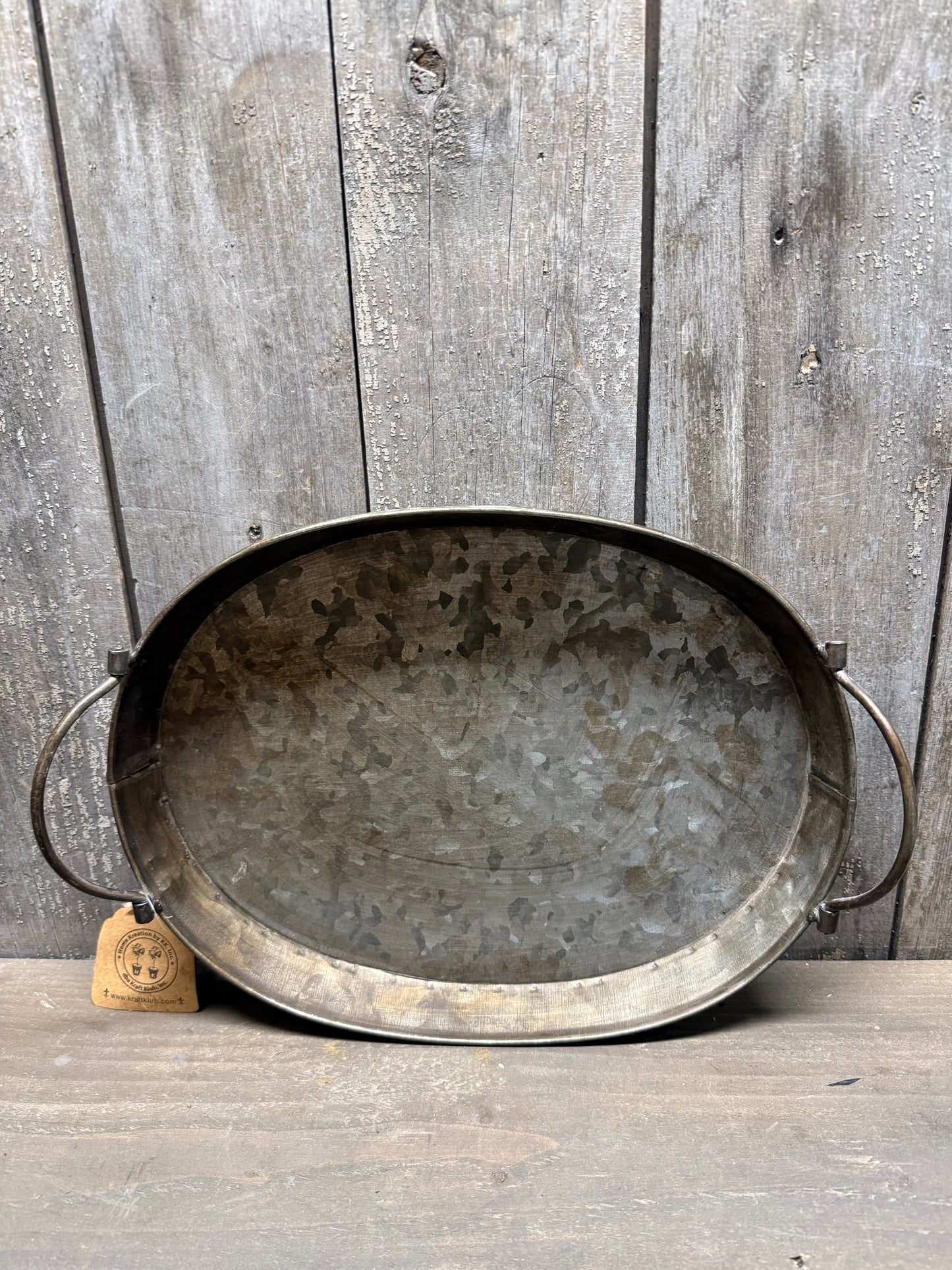METAL TRAY, 12”, Distressed