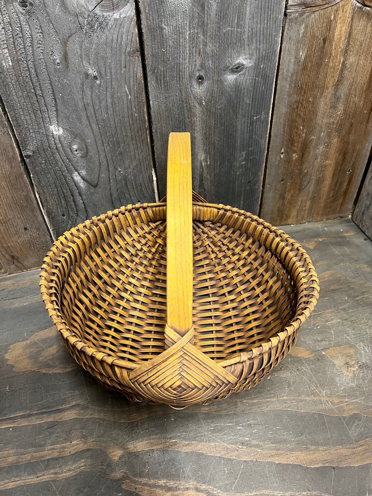 Egg Basket, #12 Round, MUSTARD/BROWN