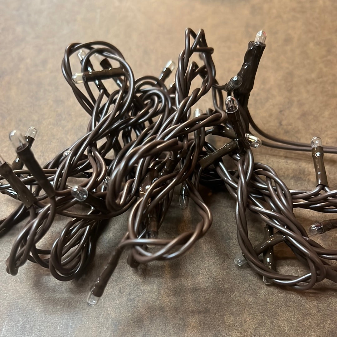 Teeny Bulbs, Brown Wire, 35 Count, WARM WHITE