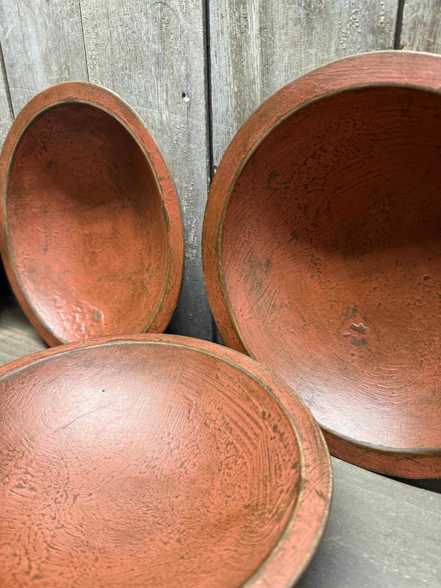 Wooden Bowl, 9" OOA, TEXTURED PAINT