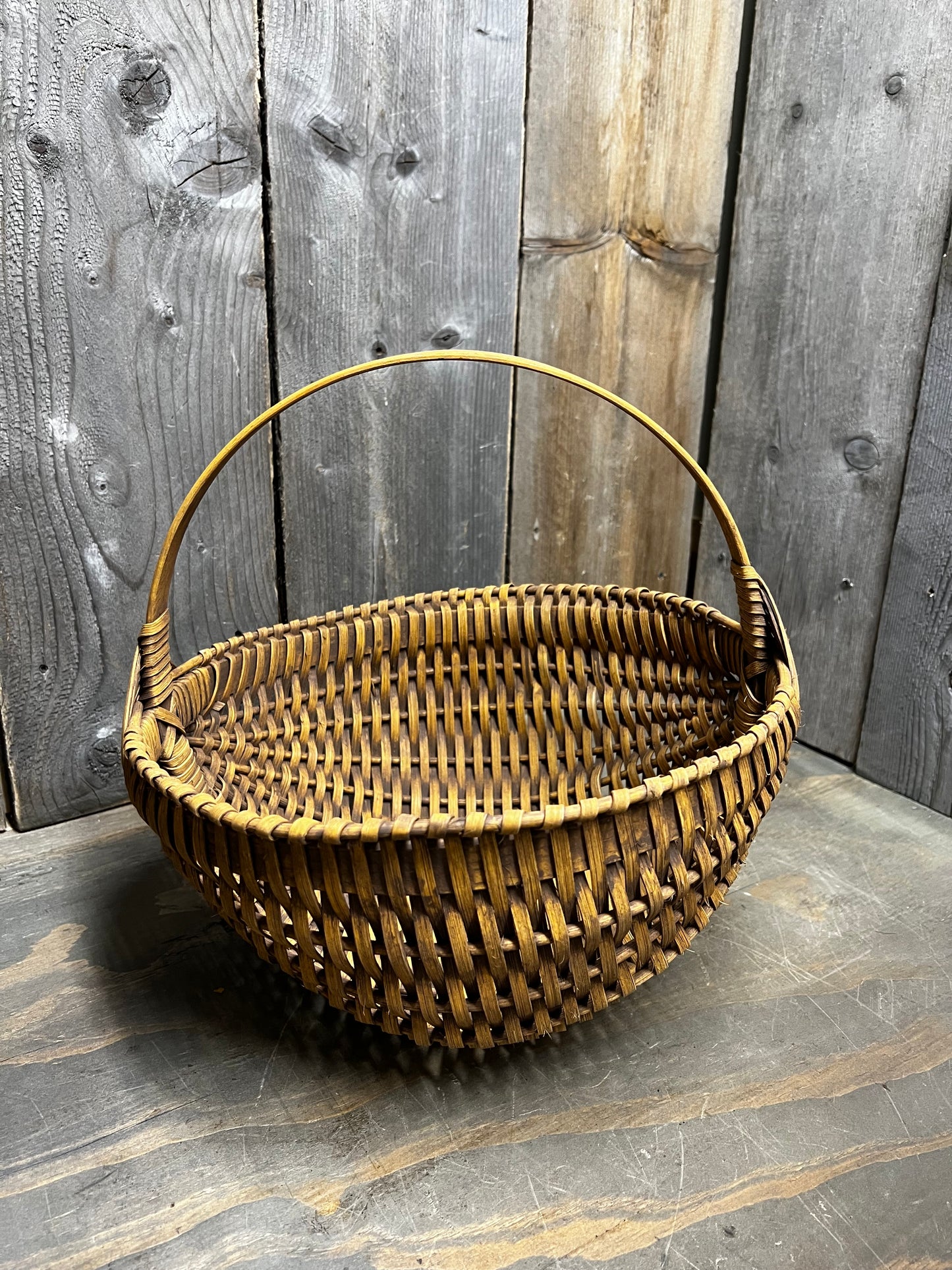 Egg Basket, #12 Round, MUSTARD/BROWN