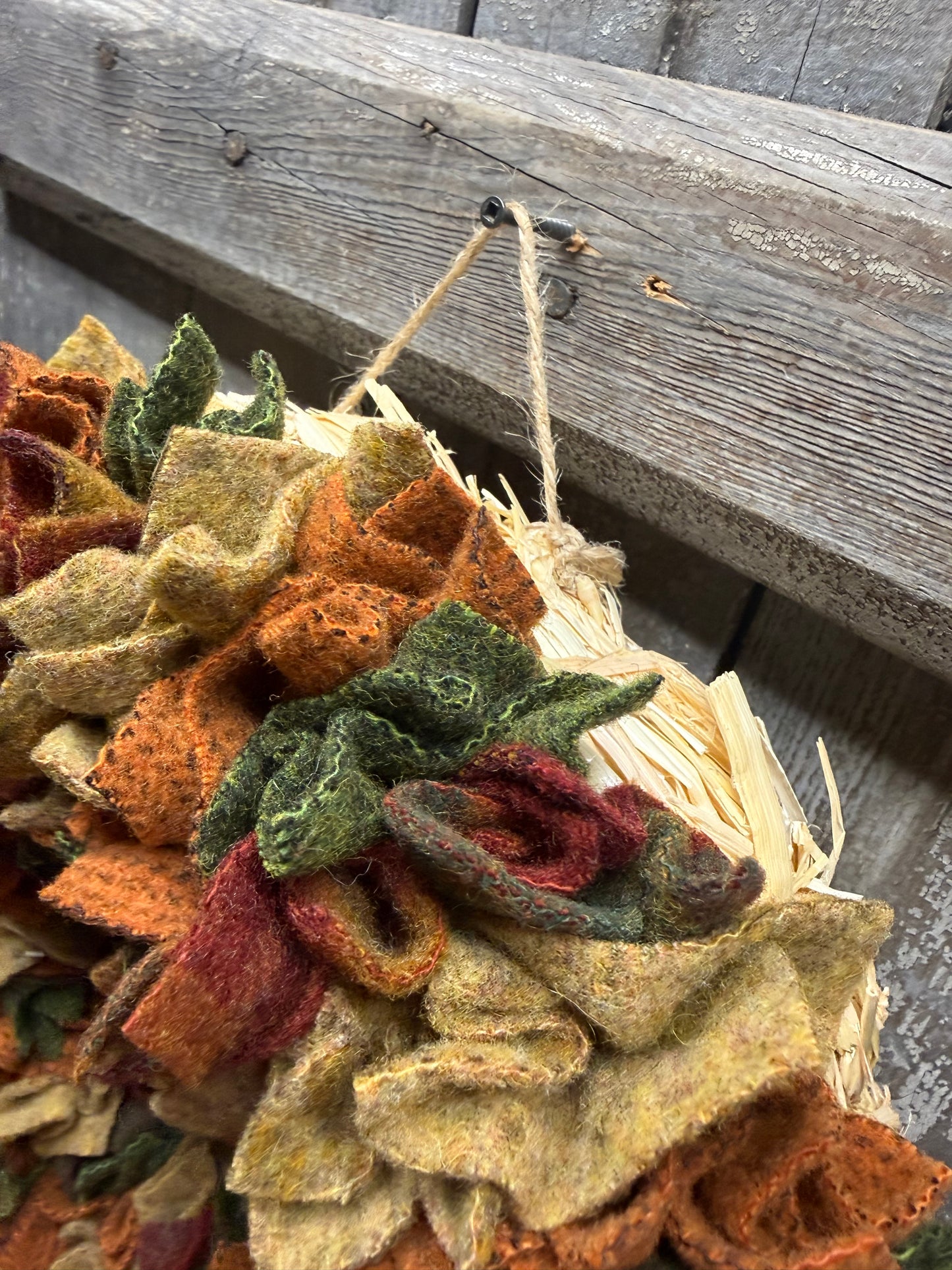 Wooly Wreath, 15”, FALL SPLENDOR ASSORTED