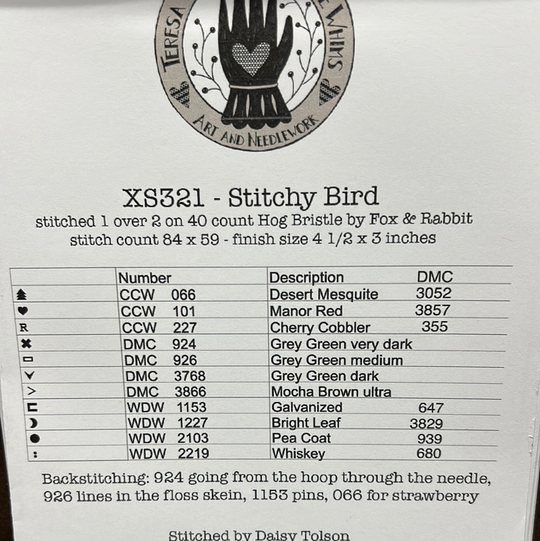 Pattern, CS, STITCHY BIRD