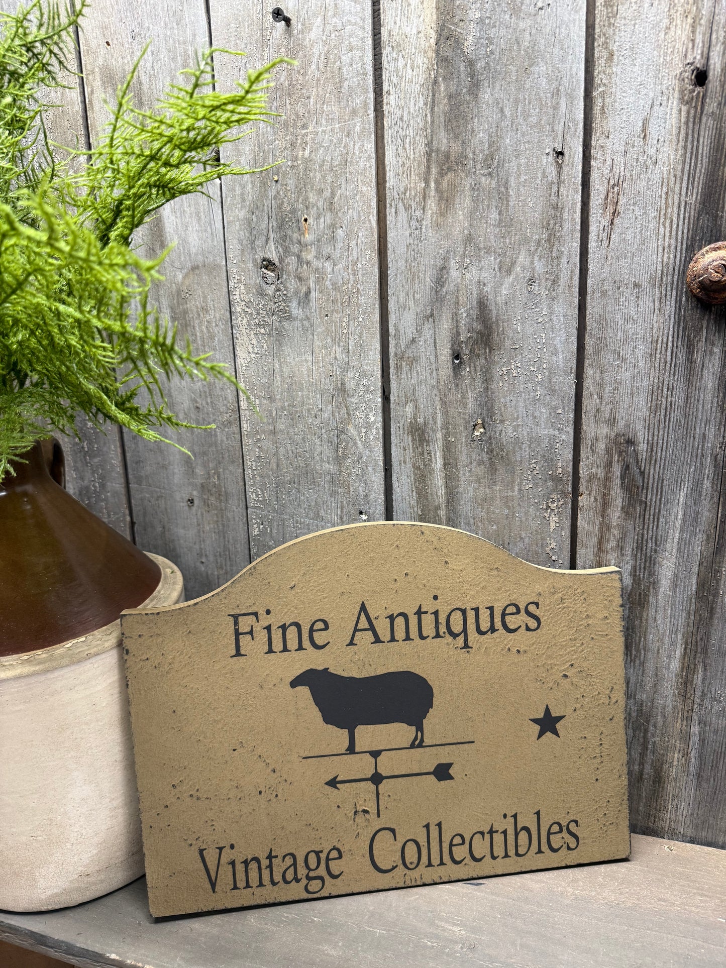 Shelf Sitter, 9"x 12", FINE ANTIQUES (SHEEP)
