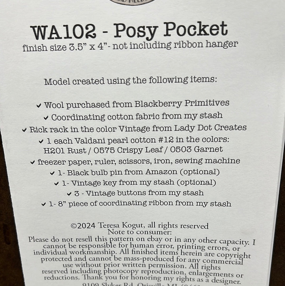 Pattern, WA, POSY POCKET