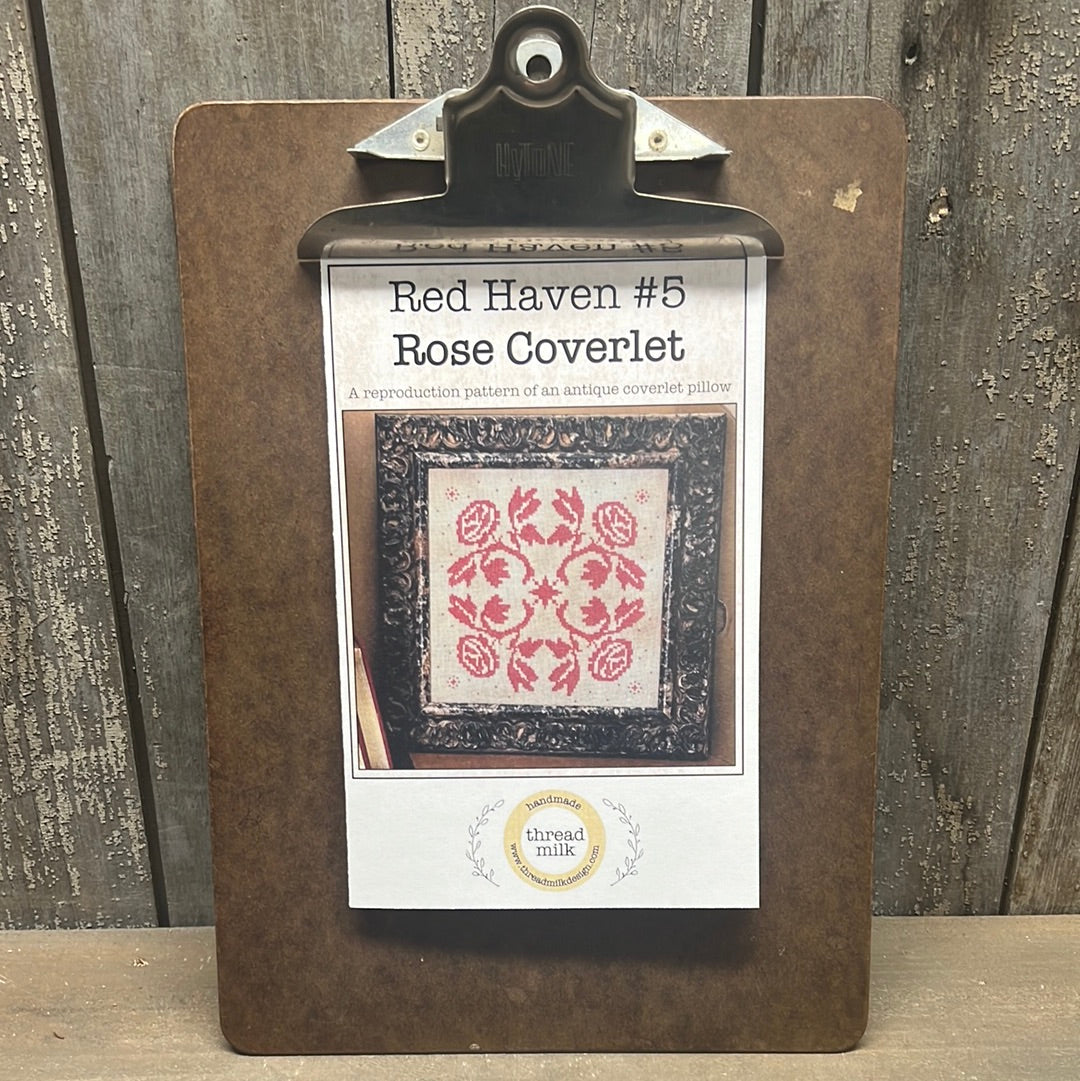 Pattern, CS, Red Haven #5, ROSE COVERLET
