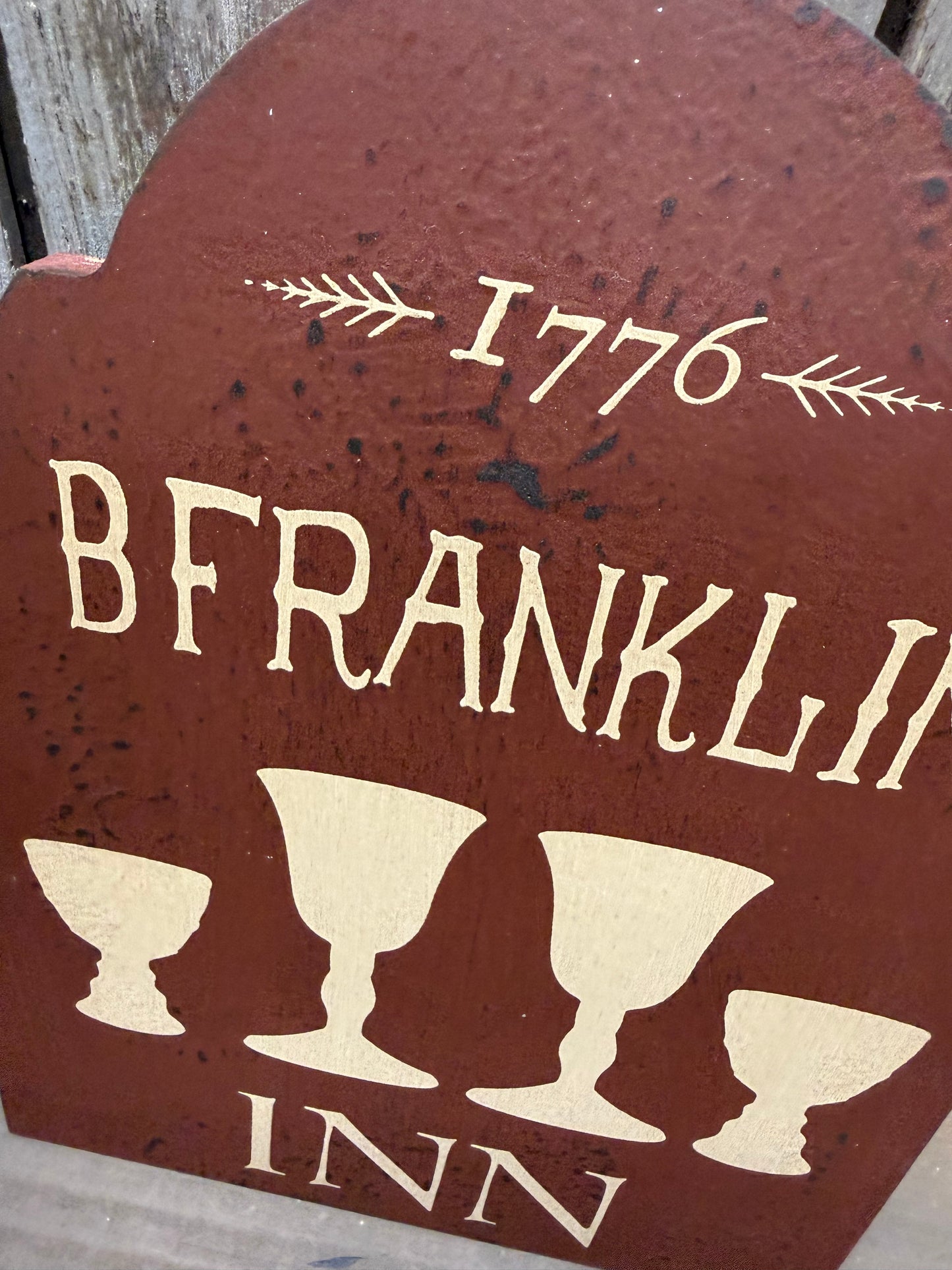 Shelf Sitter, 12"x 9", B FRANKLIN INN 1776