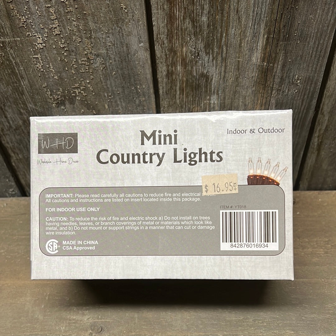 Country Lights, Brown Cord, 100 Count, WARM WHITE