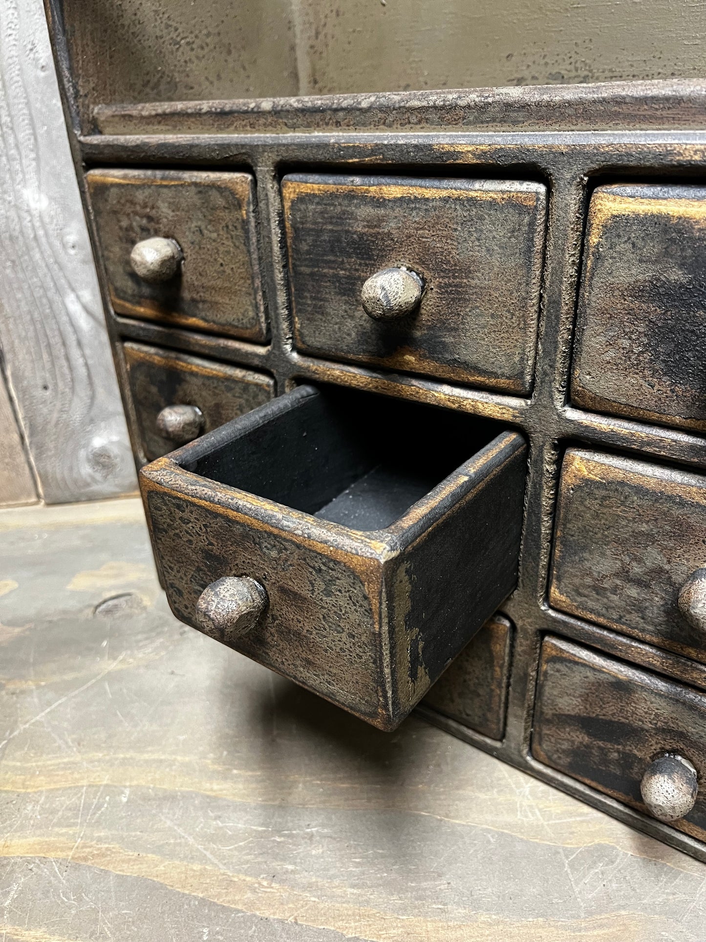 BOWL RACK W/ DRAWERS, 44"