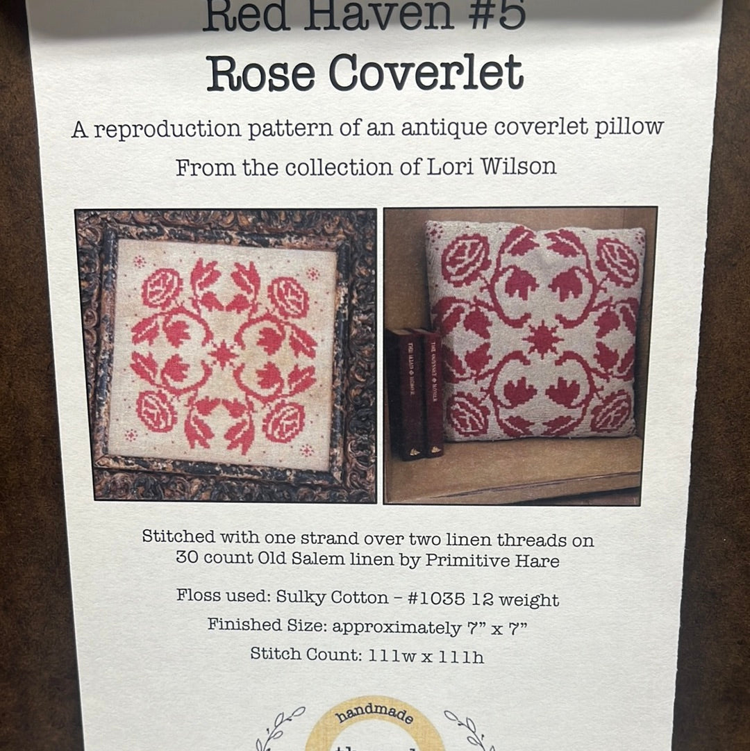 Pattern, CS, Red Haven #5, ROSE COVERLET