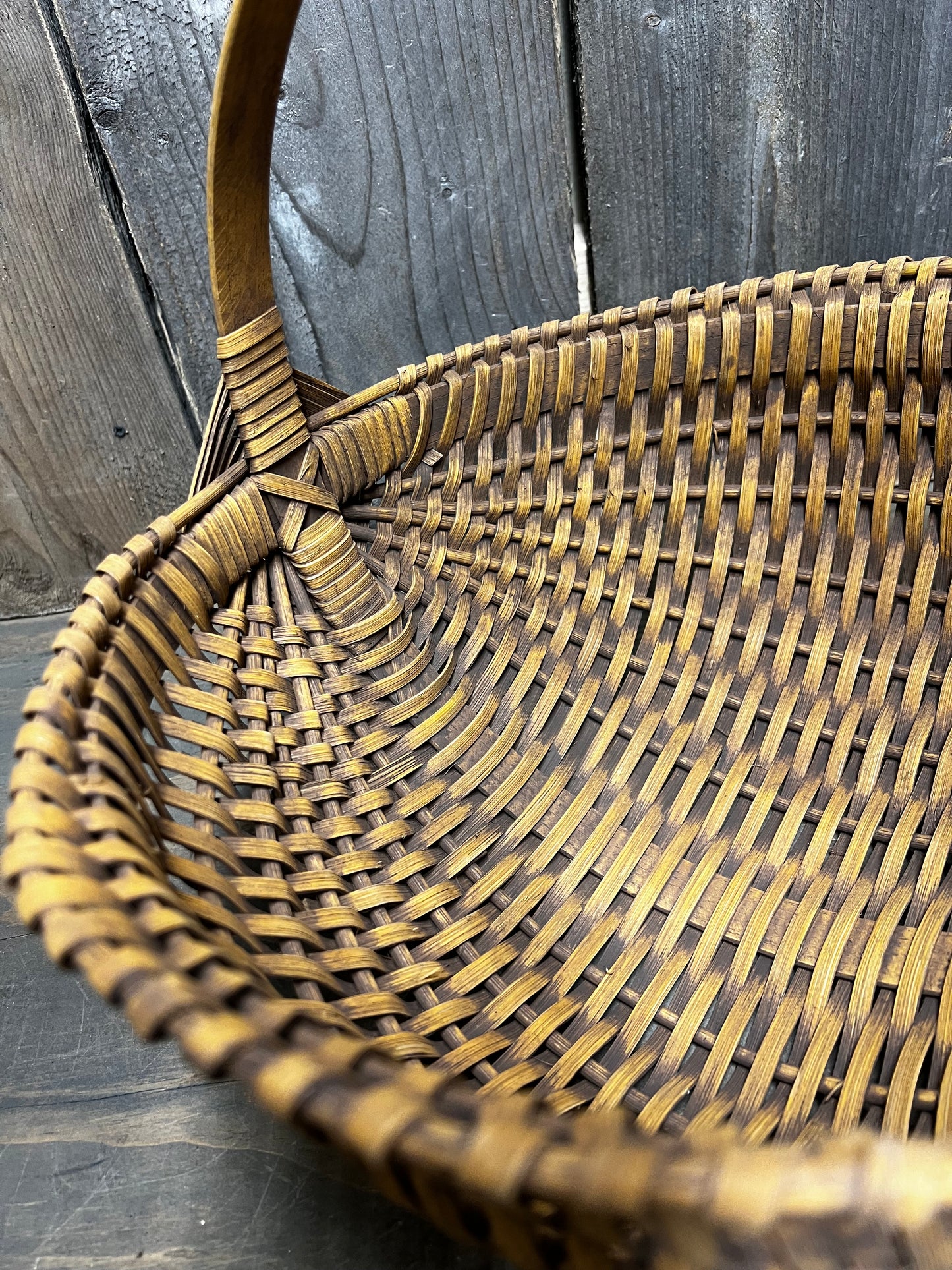 Egg Basket, #12 Round, MUSTARD/BROWN