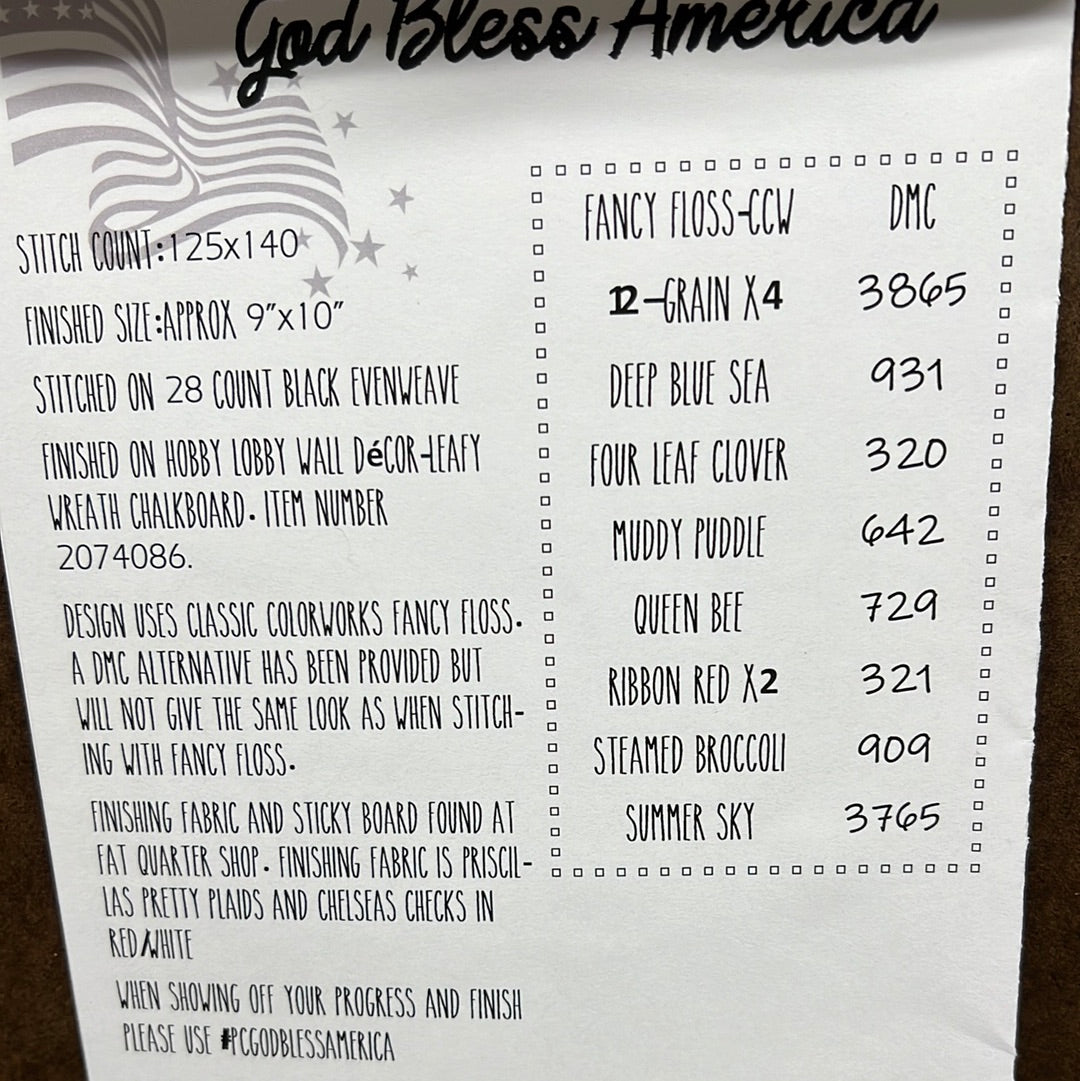 Pattern, CS, GOD BLESS AMERICA