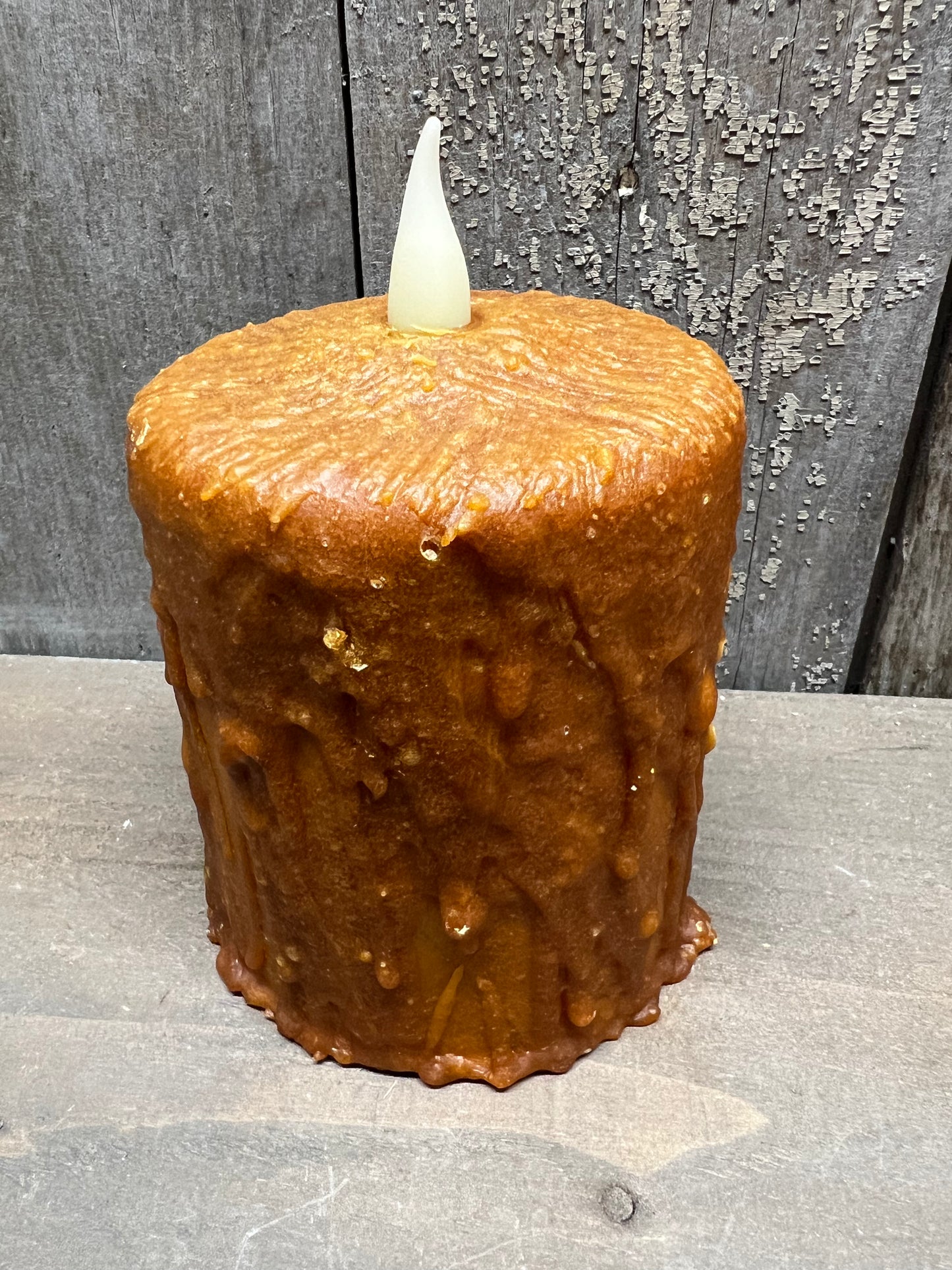 Hand-waxed Candle, BROWN, 4" TIMER