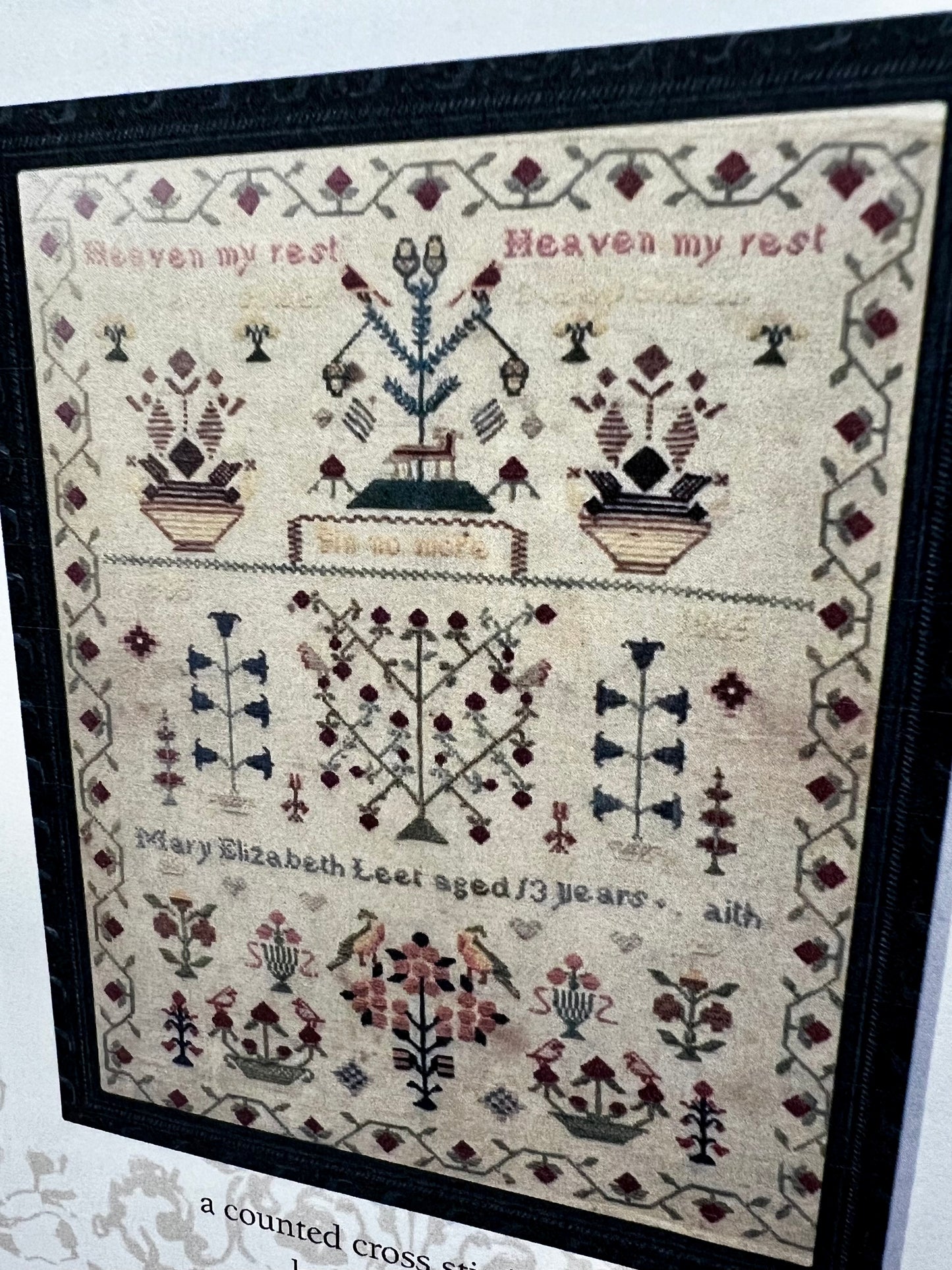 Pattern, MARY ELIZABETH LEET 1865 SAMPLER