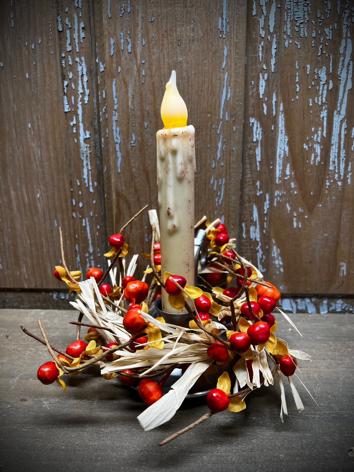 Candle Ring, 2.5", LAST STRAW PUMPKIN/BERRY