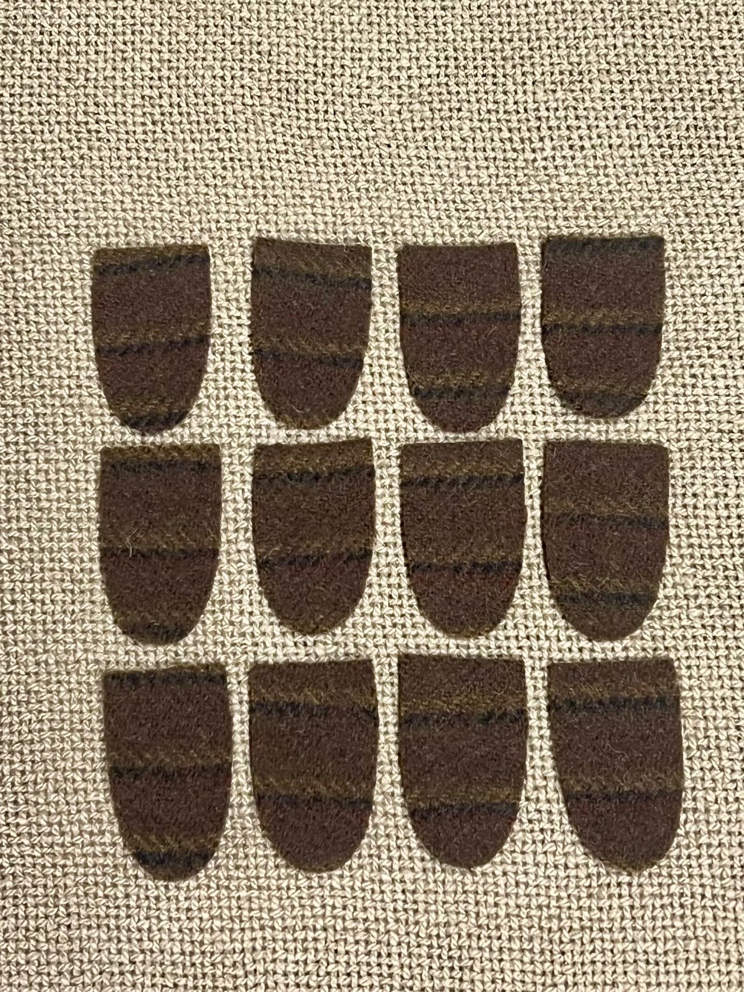 WOOL TABS, Small, 1.5” x 1”, Assorted Colors