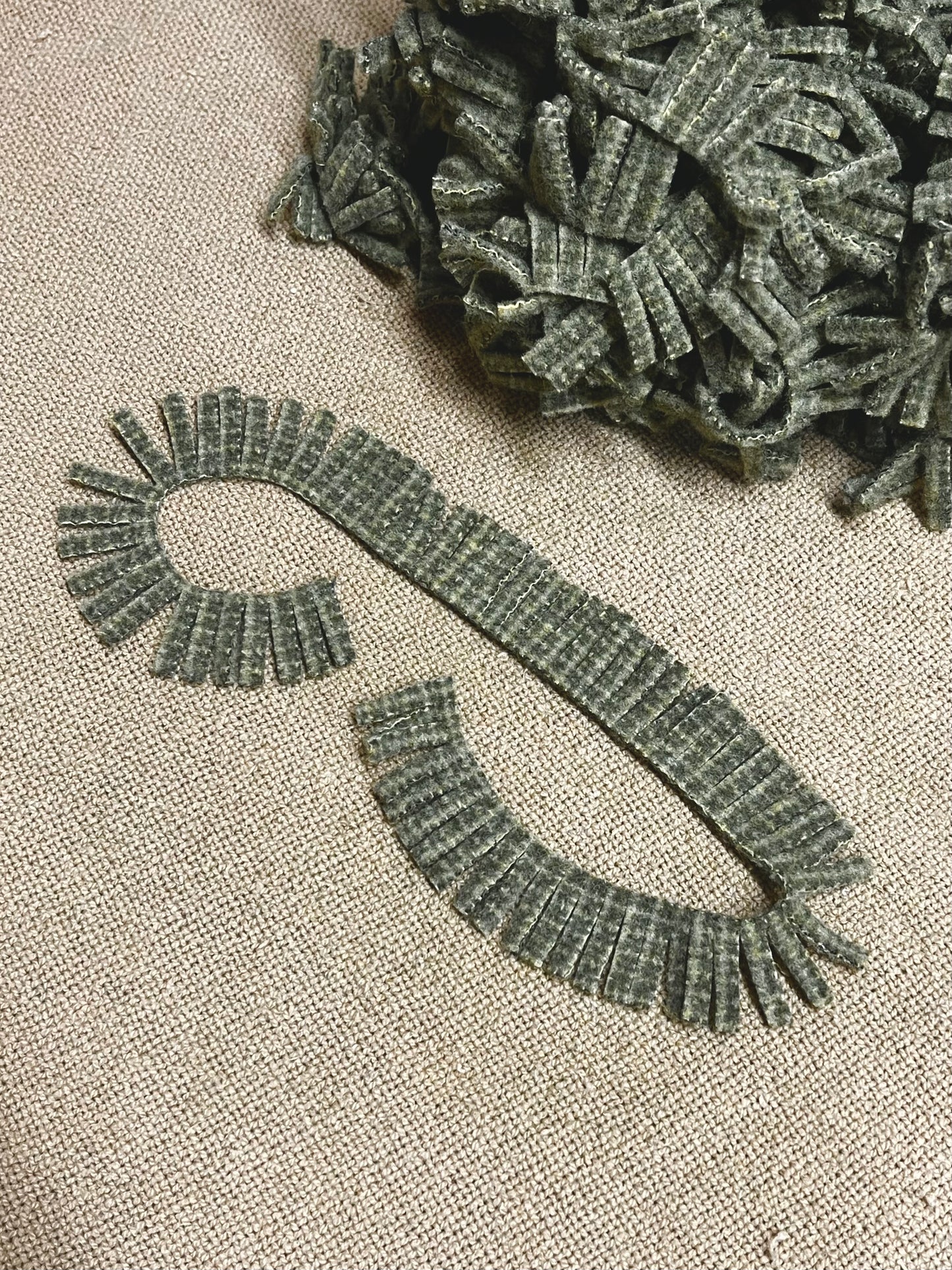 WOOL FRINGE, 36 strips, Assorted Colors