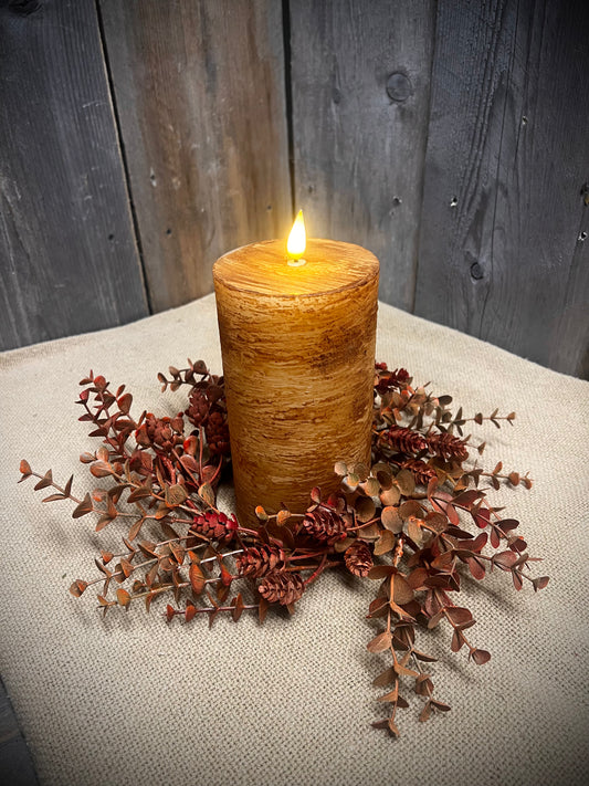 Candle Ring, Large, 4.5", EUCALYPTUS & HOPS