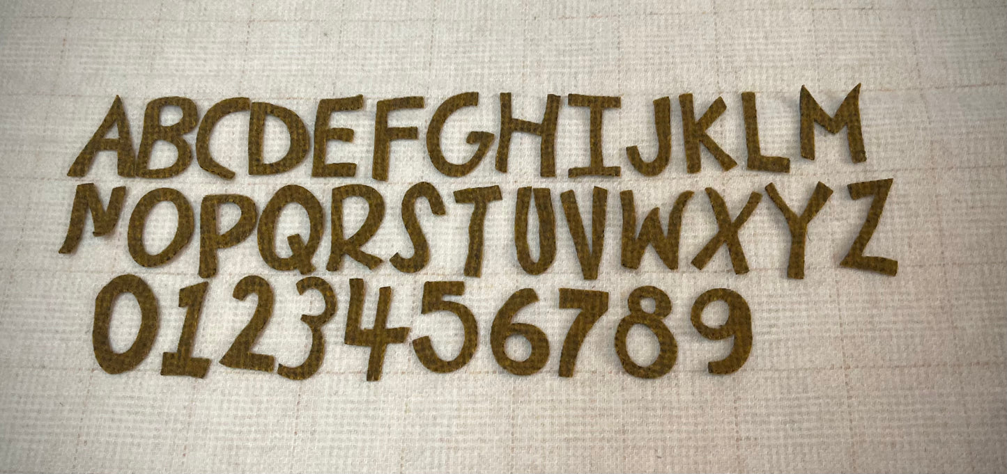 WOOL ALPHABET & NUMBERS, 1.75”