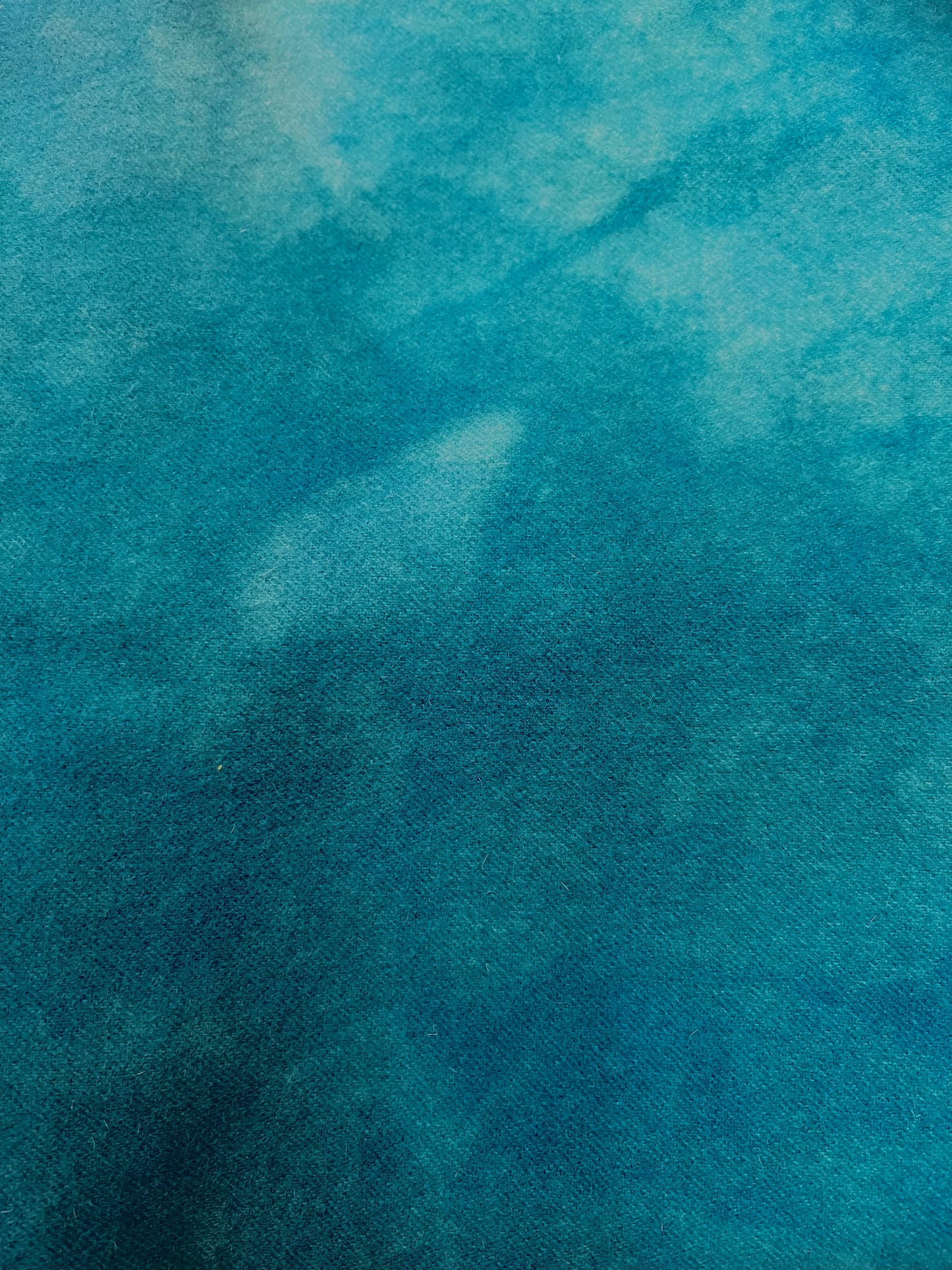 Hand Dyed Wool, 14” x 56”, BLUE CURAÇAO