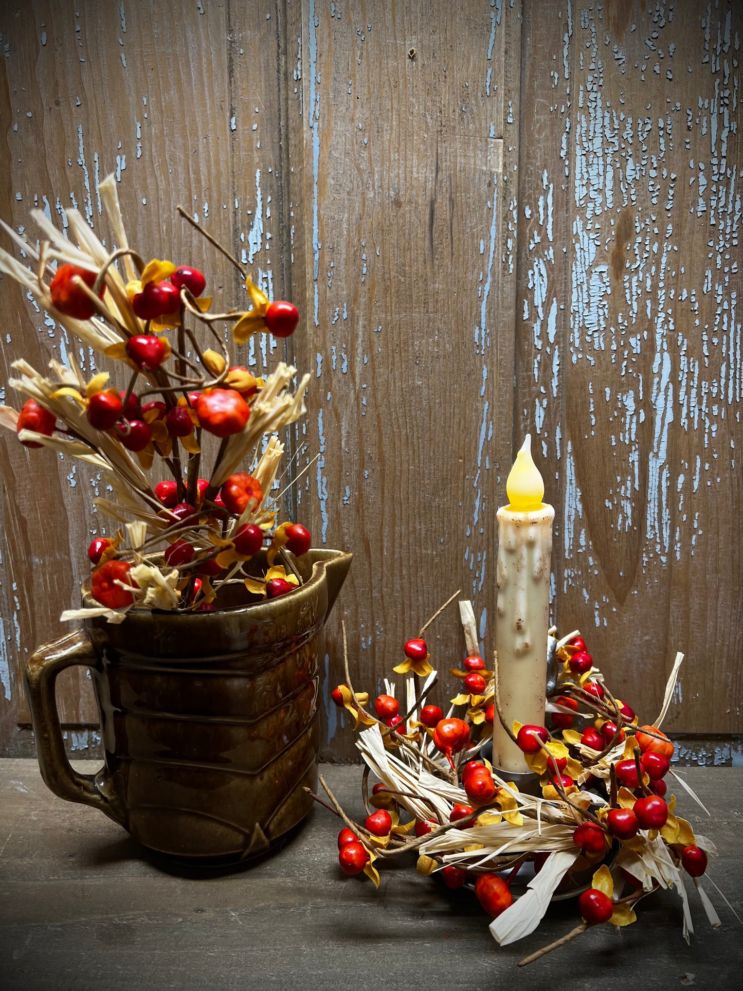 Candle Ring, 2.5", LAST STRAW PUMPKIN/BERRY
