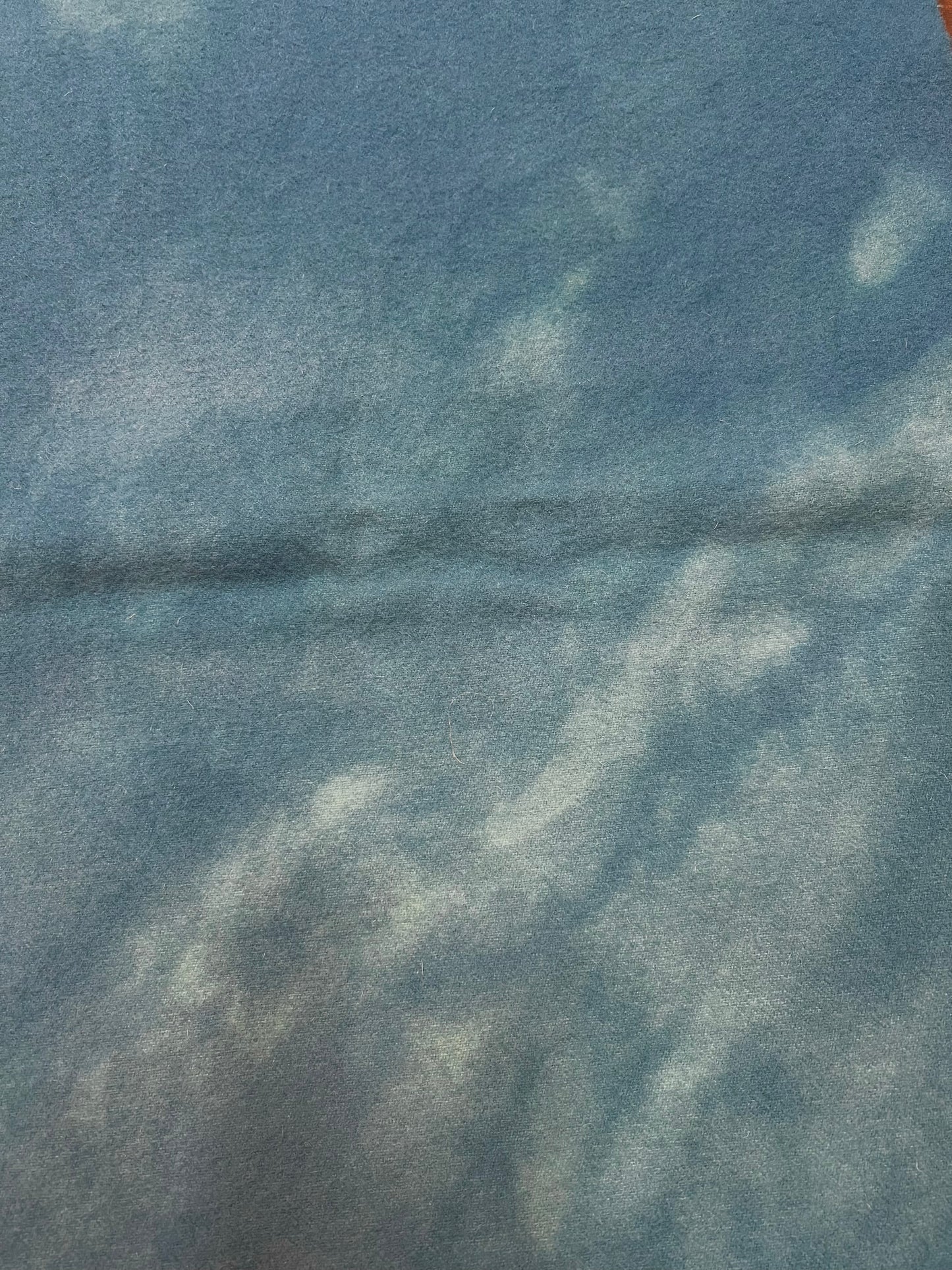 Hand Dyed Wool, 14” x 56”, BACKYARD POOL