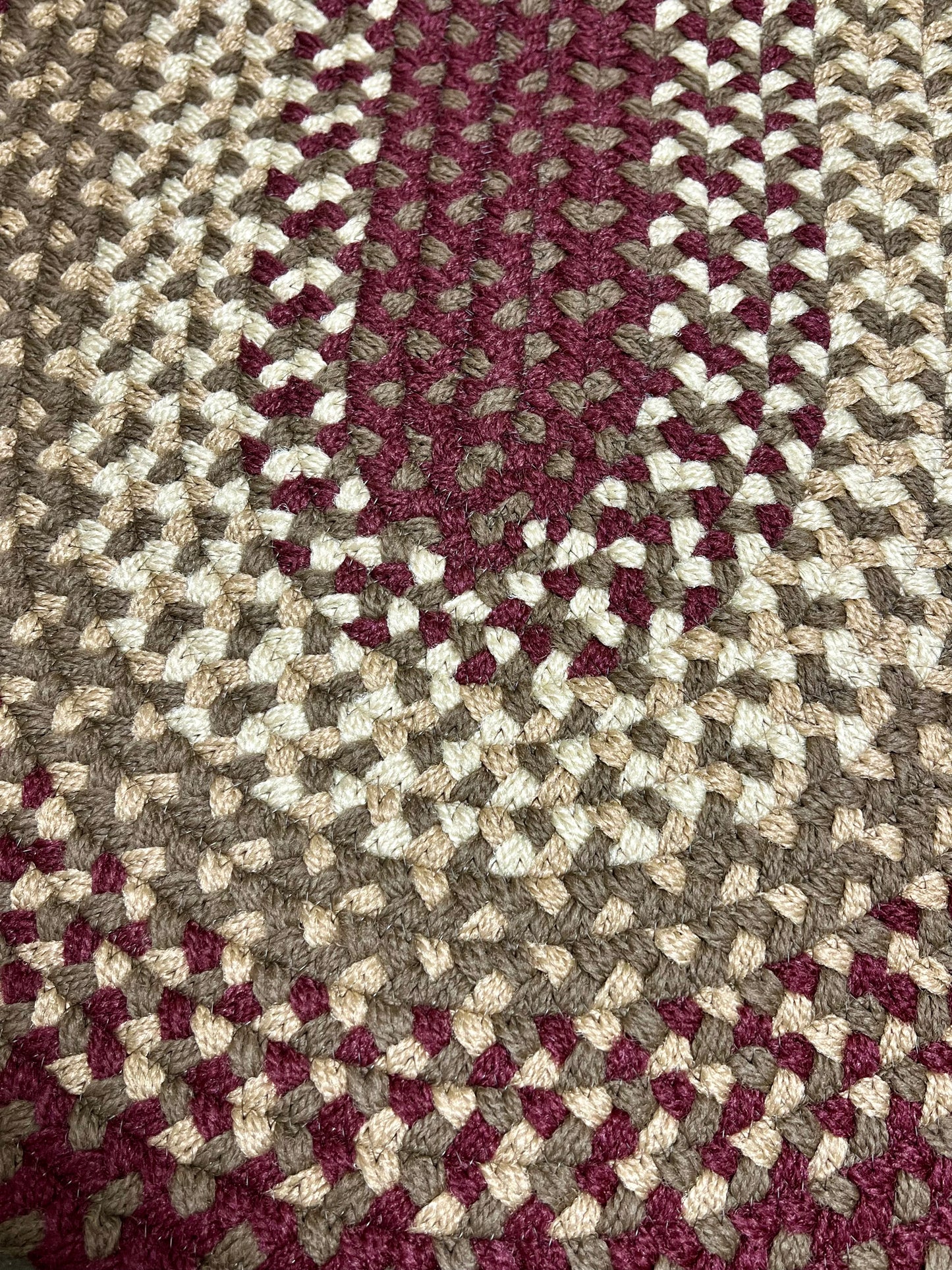 Rug, 20"x 30", Basket Weave, BURGUNDY/BROWN/CAMEL/BEIGE