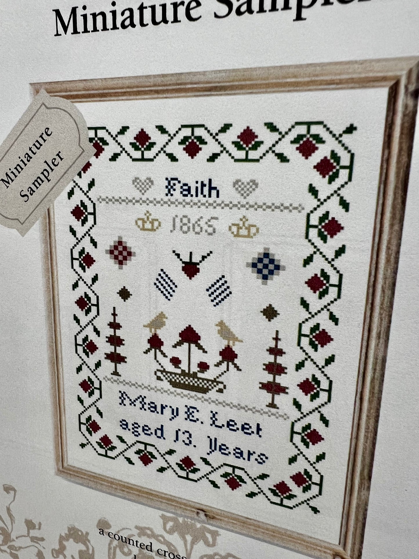 Pattern, MARY LEET MINIATURE 1865 SAMPLER