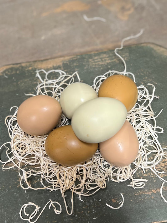 EGGS, SET/6, Resin, MIXED or SOLID
