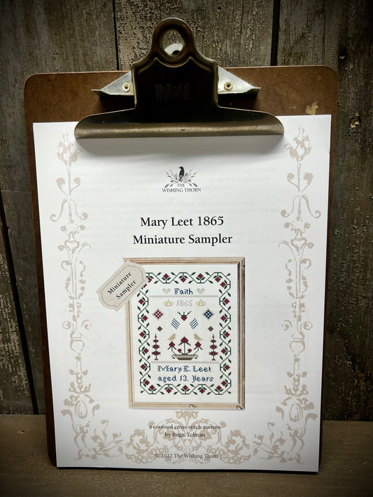 Pattern, MARY LEET MINIATURE 1865 SAMPLER