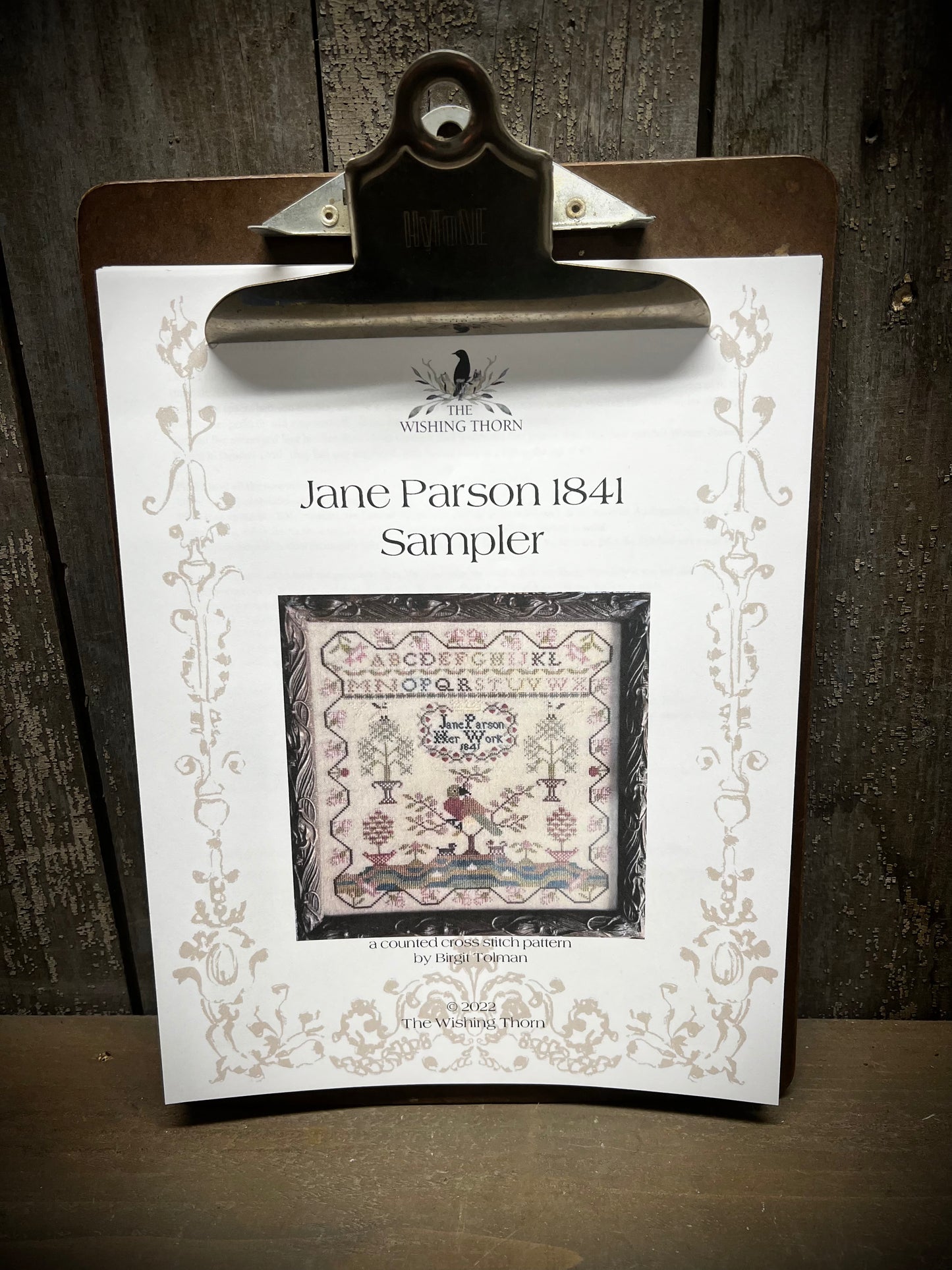 Pattern, JANE PARSON 1841 SAMPLER