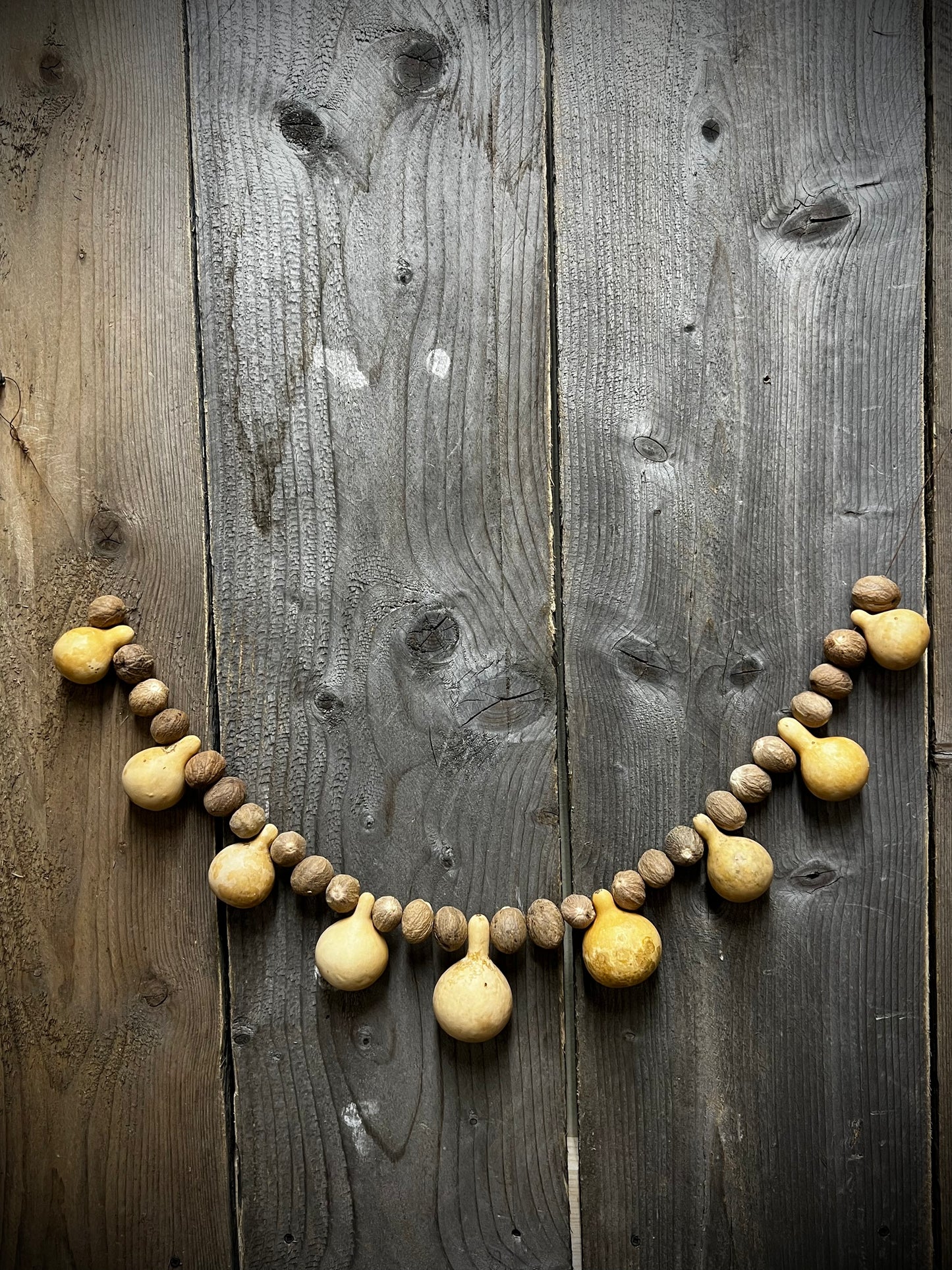 Garland, 24", NUTMEG & SPINNER GOURD