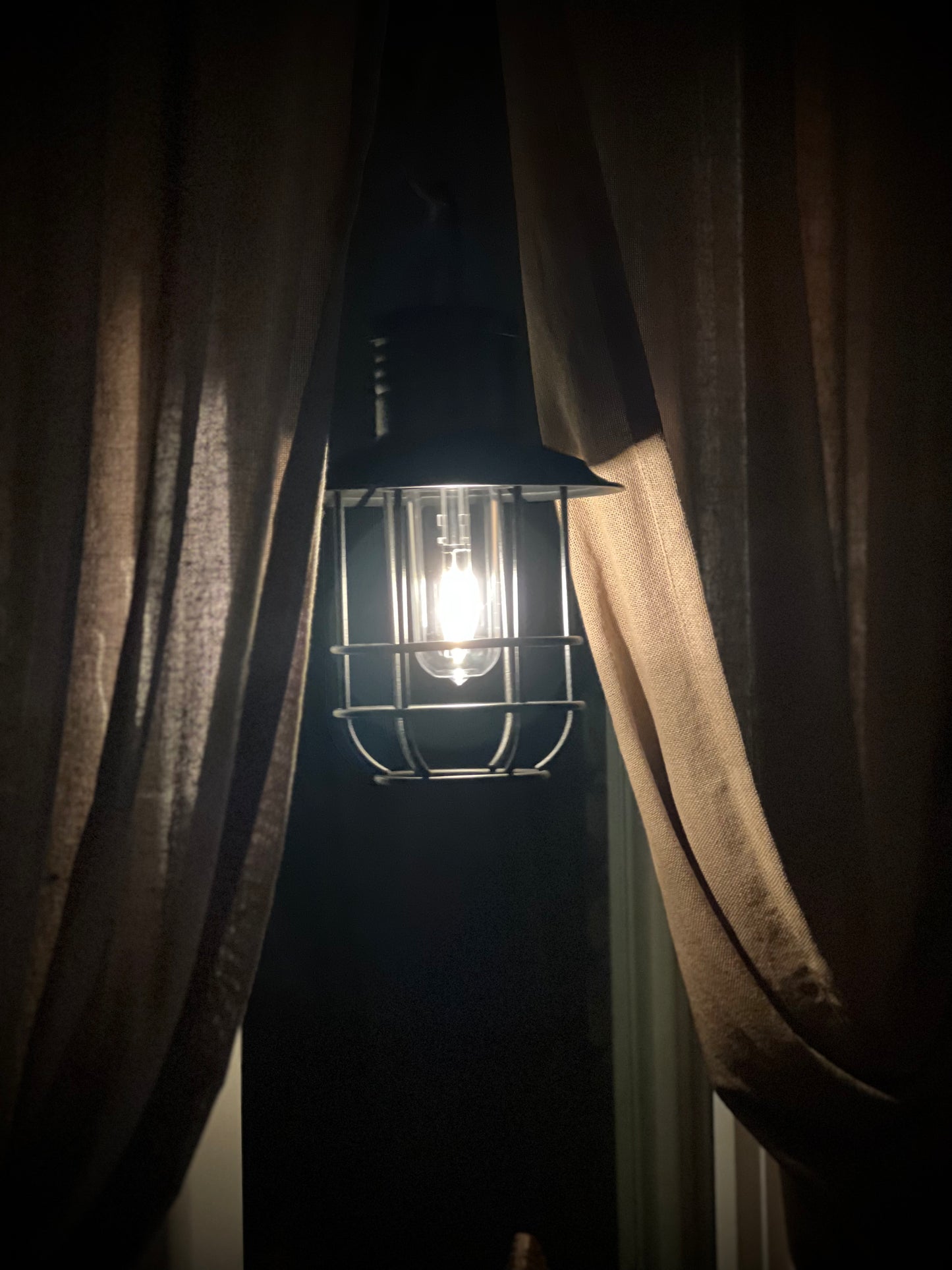 Sitting/Hanging Lantern, Battery Operated, BLACK or RUSTY BRONZE