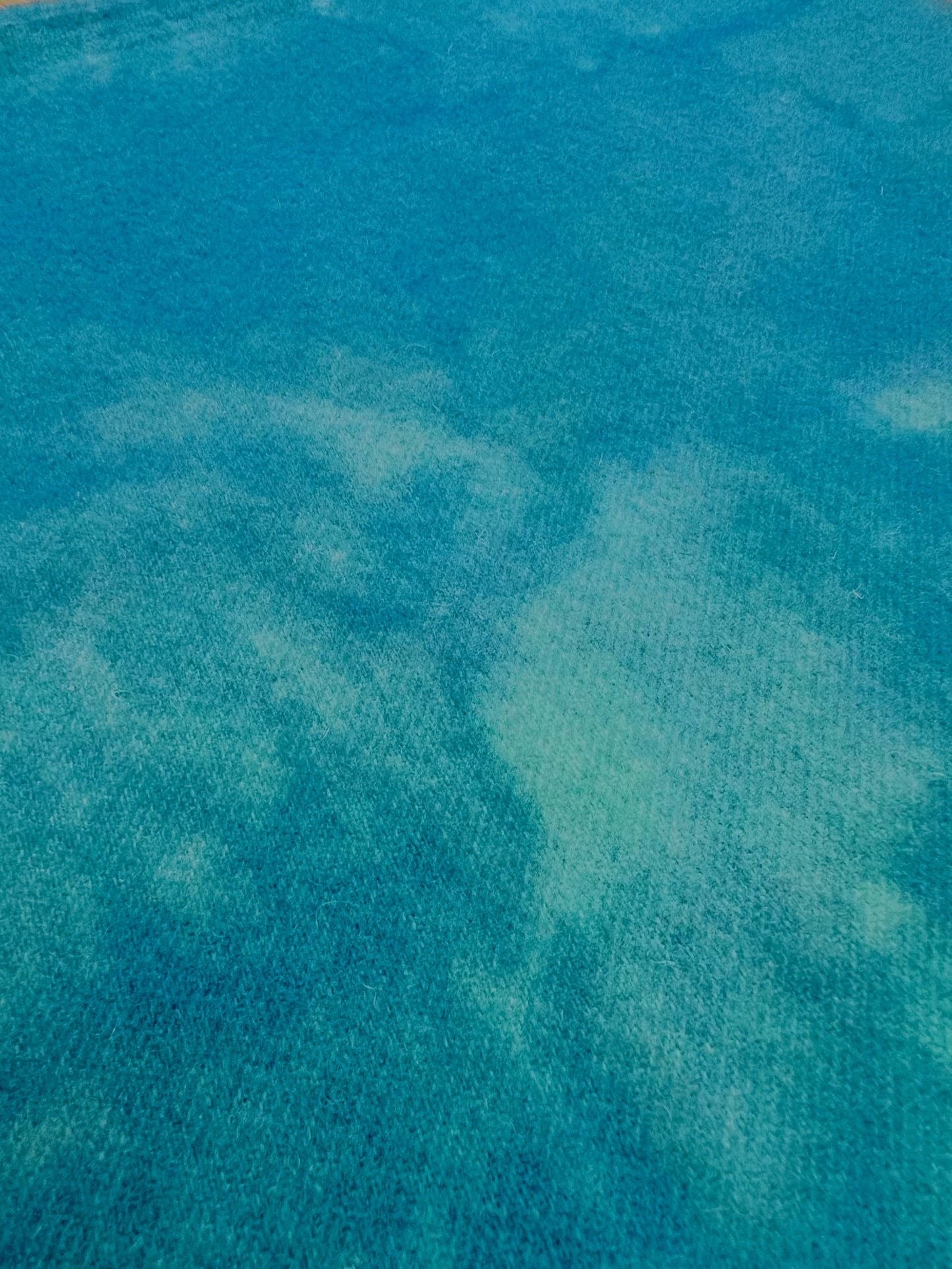 Hand Dyed Wool, 14” x 56”, BLUE CURAÇAO