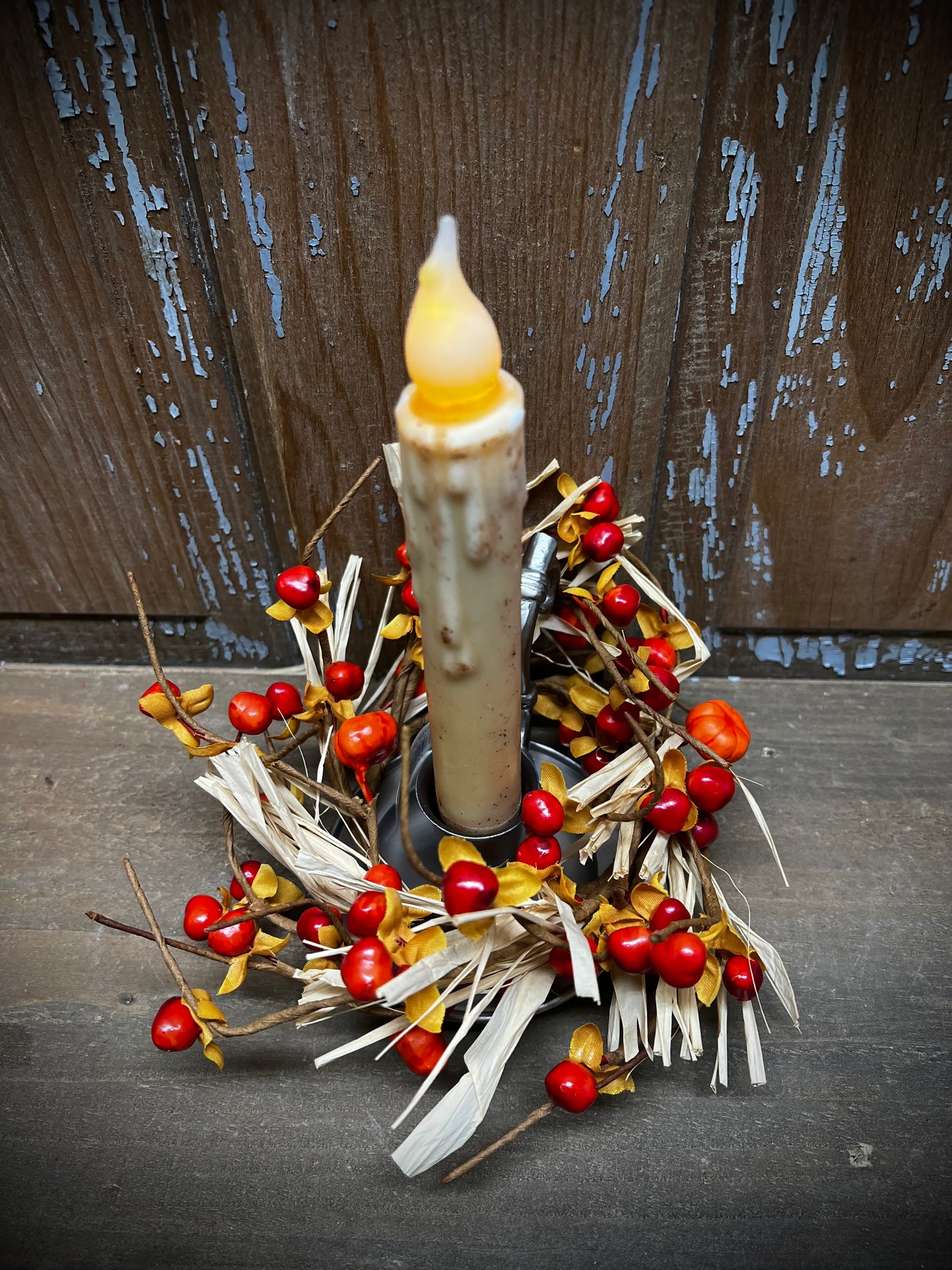 Candle Ring, 2.5", LAST STRAW PUMPKIN/BERRY