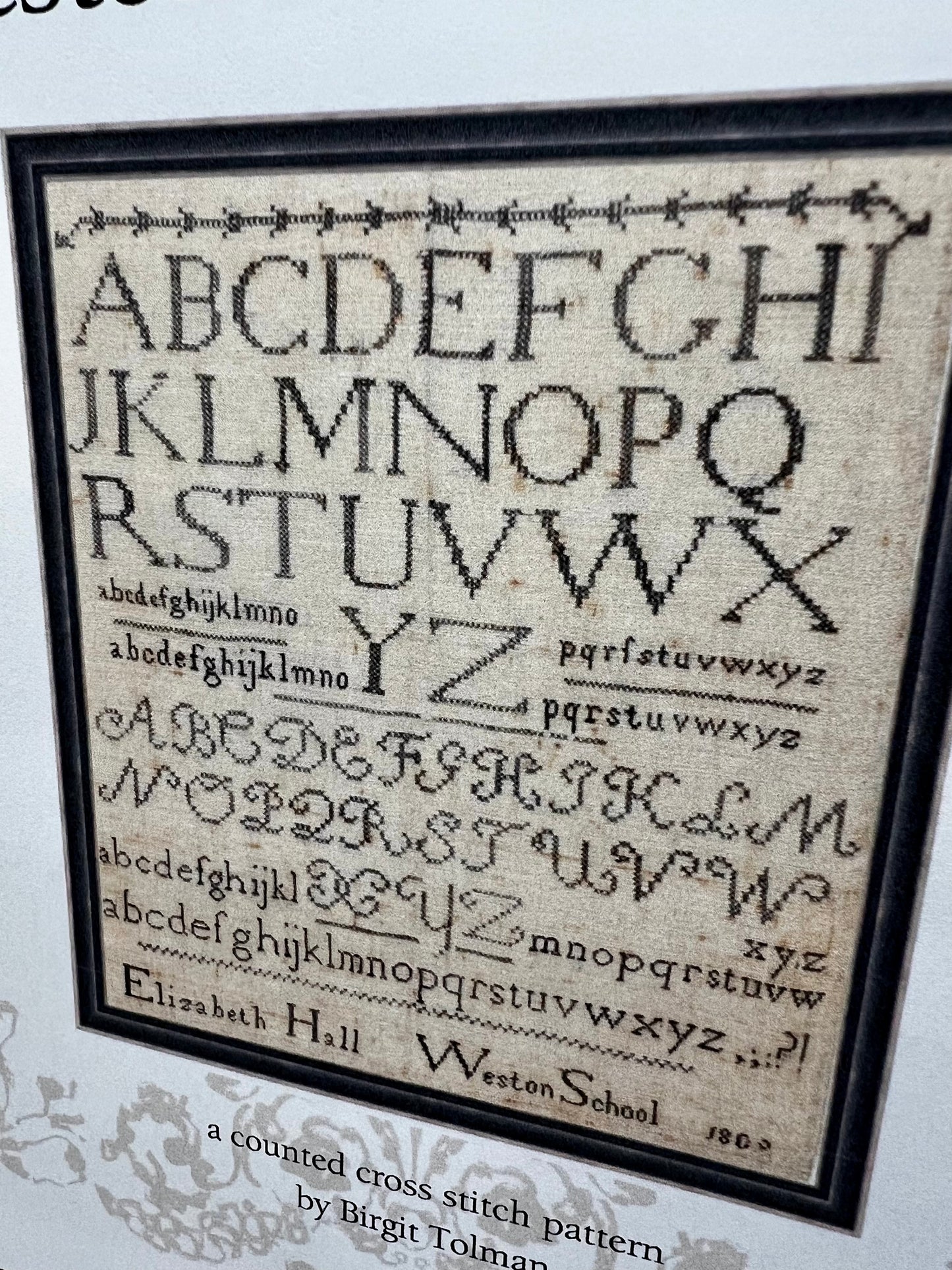 Pattern, ELIZABETH HALL 1809 SAMPLER