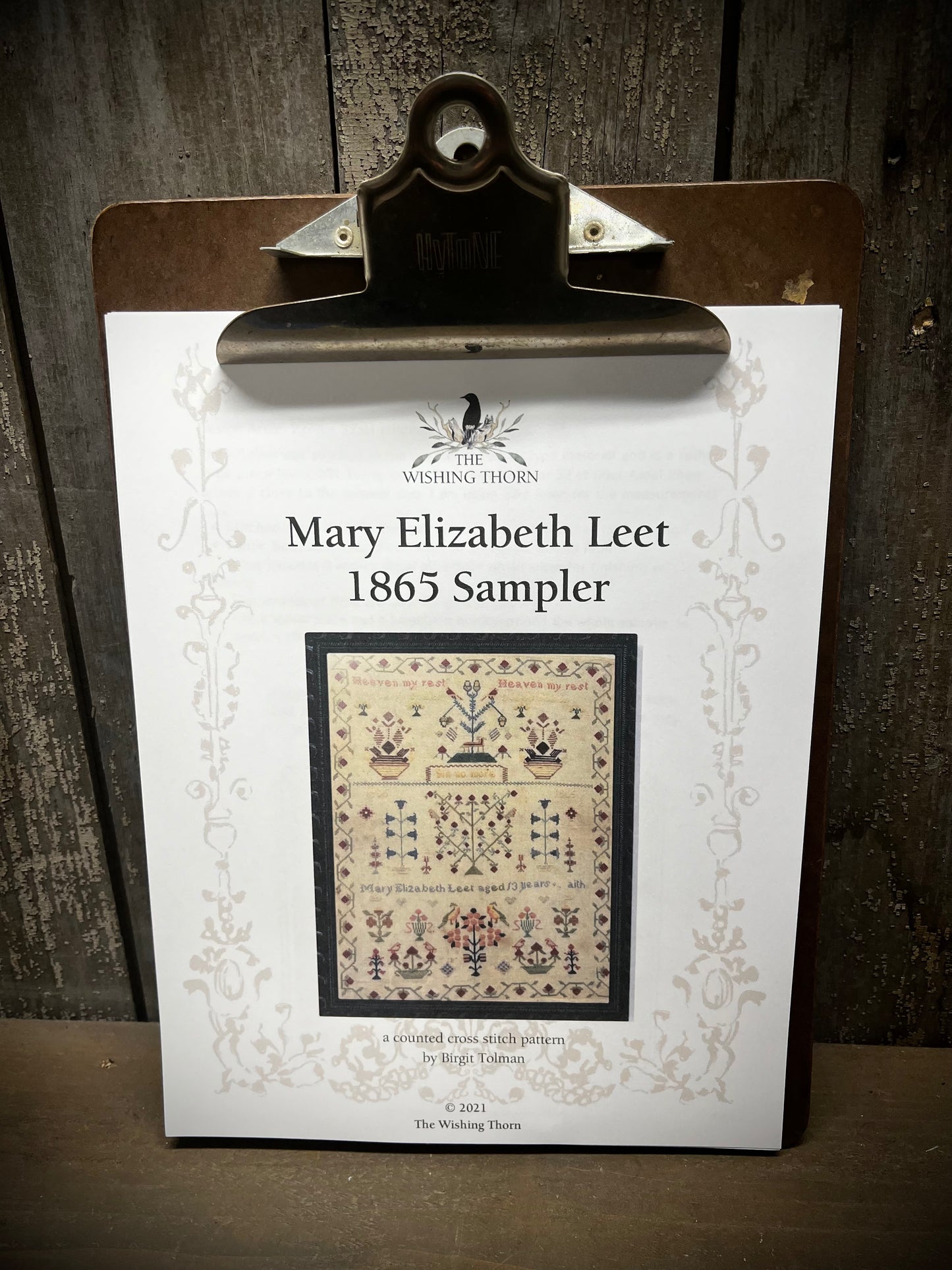 Pattern, MARY ELIZABETH LEET 1865 SAMPLER