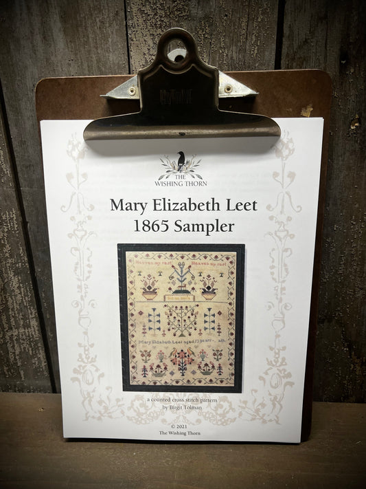 Pattern, MARY ELIZABETH LEET 1865 SAMPLER