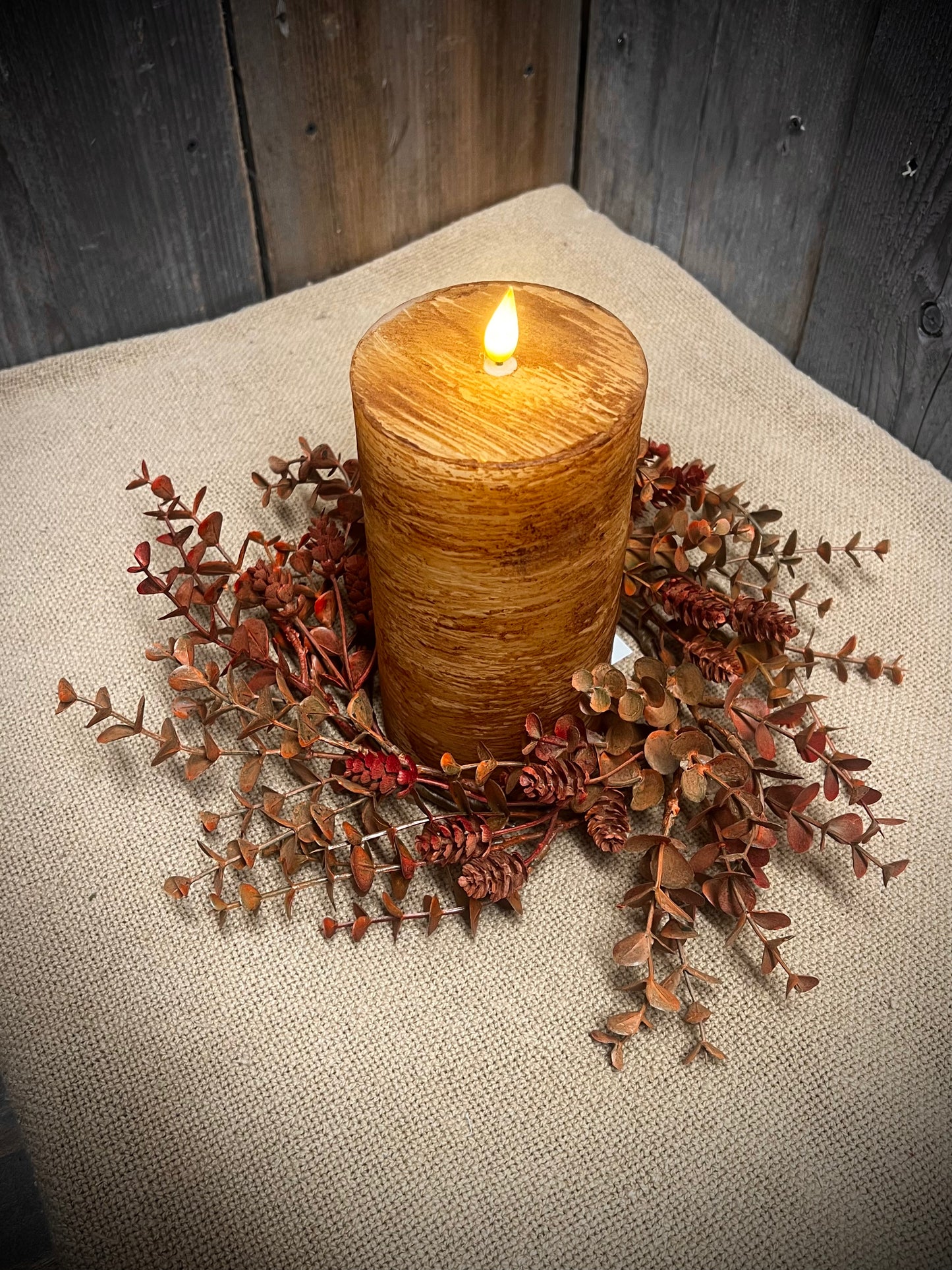 Candle Ring, Large, 4.5", EUCALYPTUS & HOPS