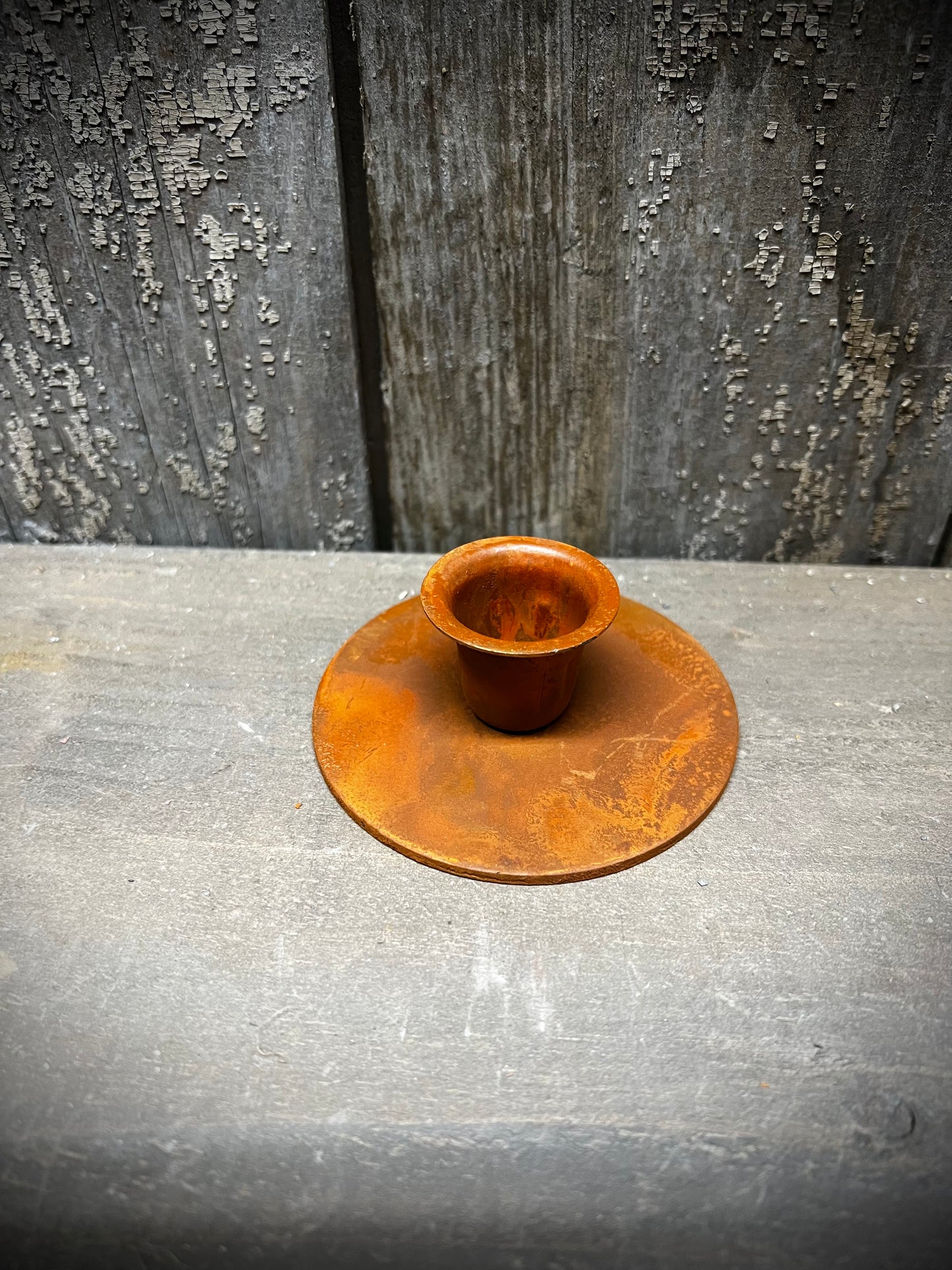 Candle Holder, TAPER, ROUND/RUSTY