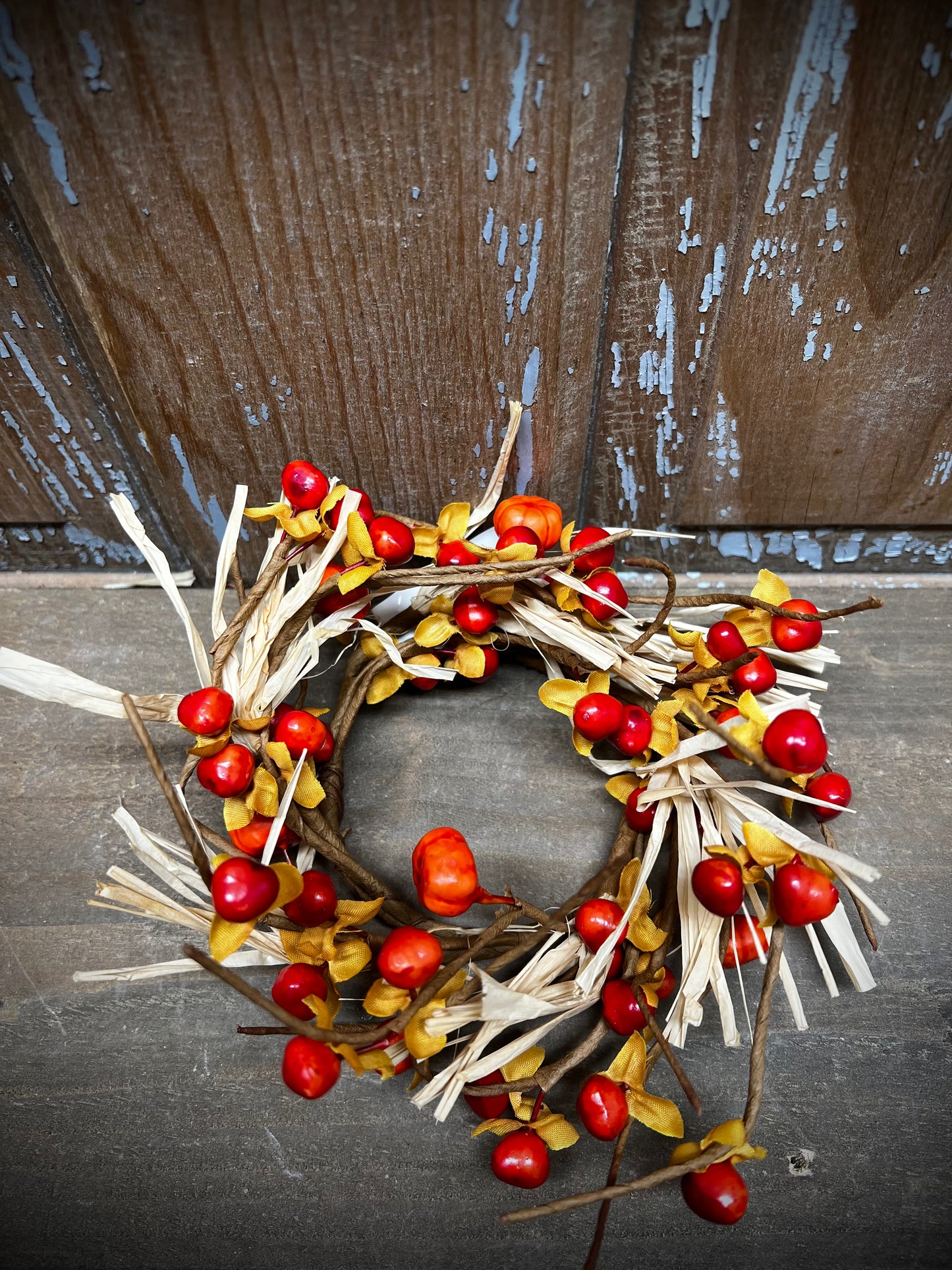 Candle Ring, 2.5", LAST STRAW PUMPKIN/BERRY
