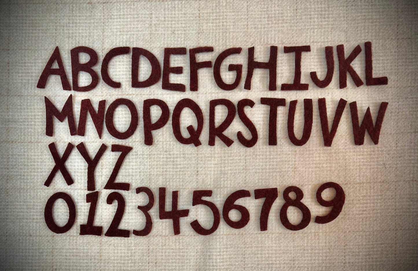 WOOL ALPHABET & NUMBERS, 1.75”
