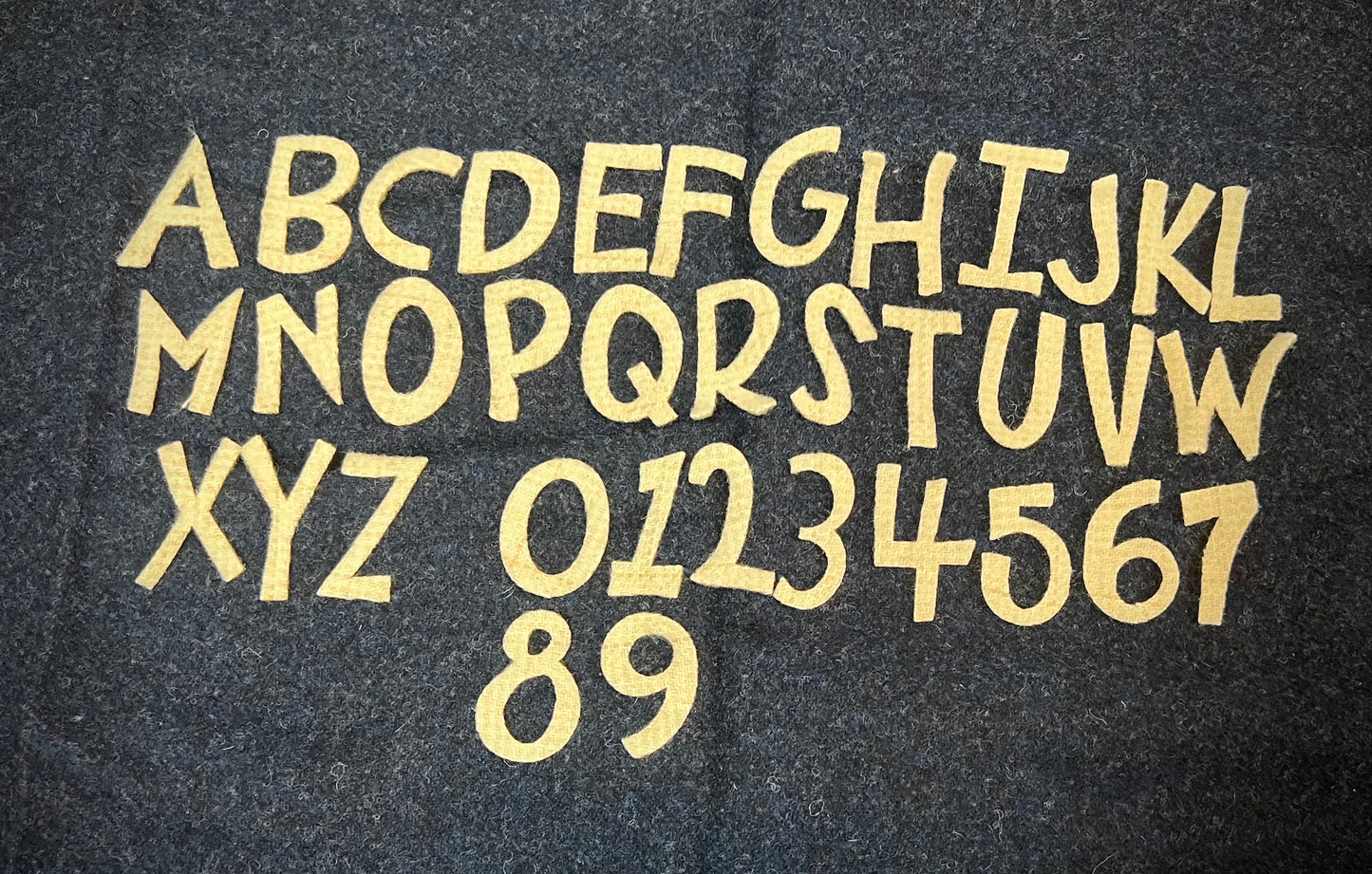 WOOL ALPHABET & NUMBERS, 1.75”