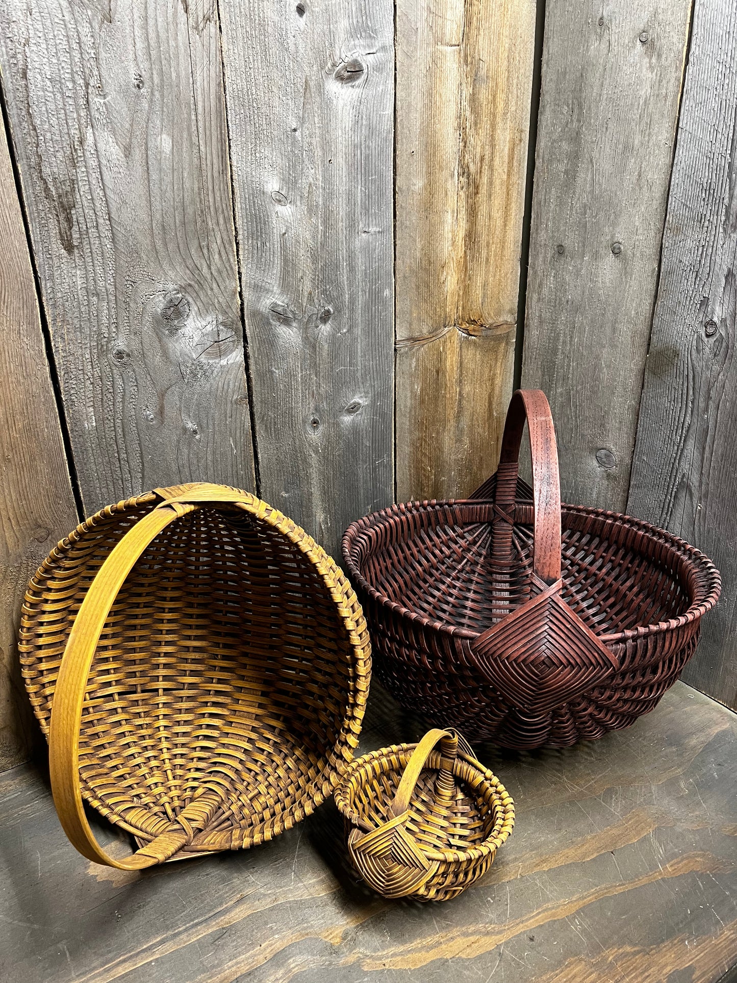 Egg Basket, #5 Round, MUSTARD/BROWN