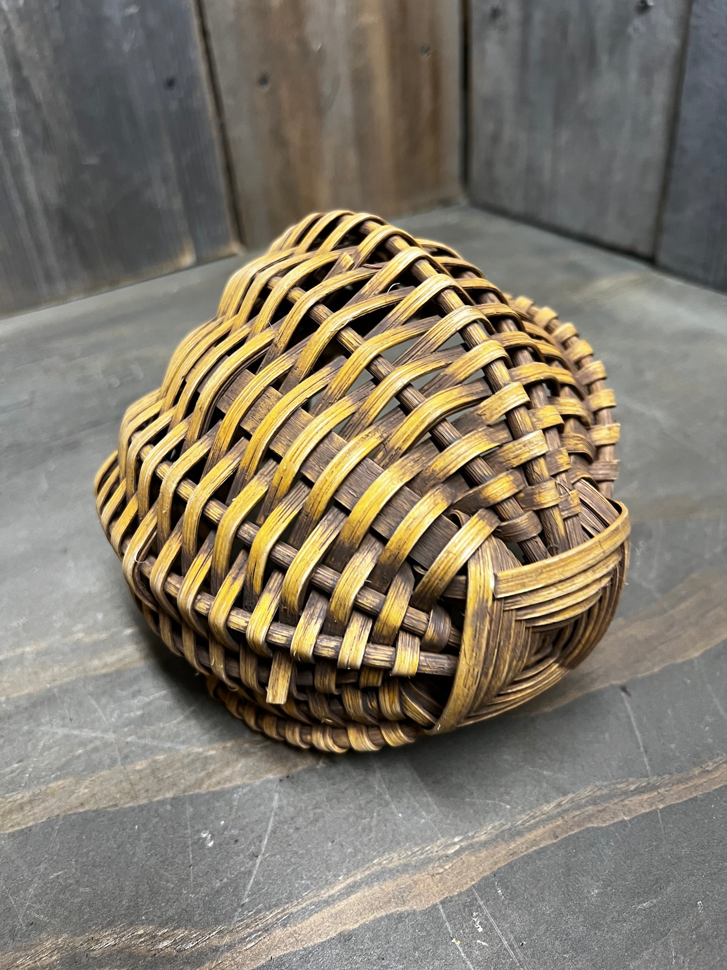 Egg Basket, #5 Round, MUSTARD/BROWN