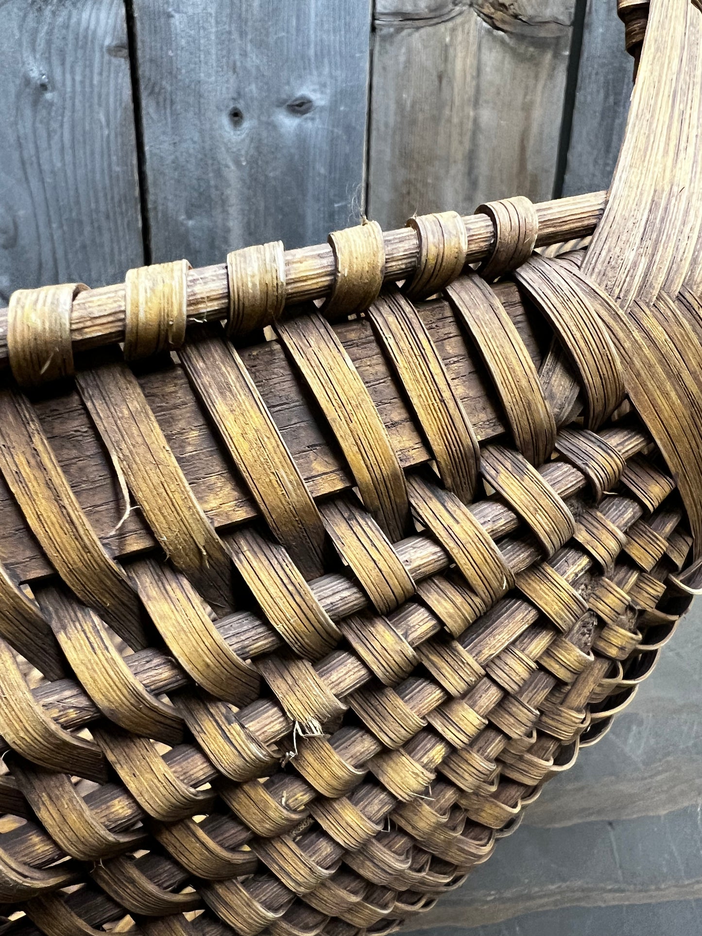 Egg Basket, #16 Round, MUSTARD/BROWN